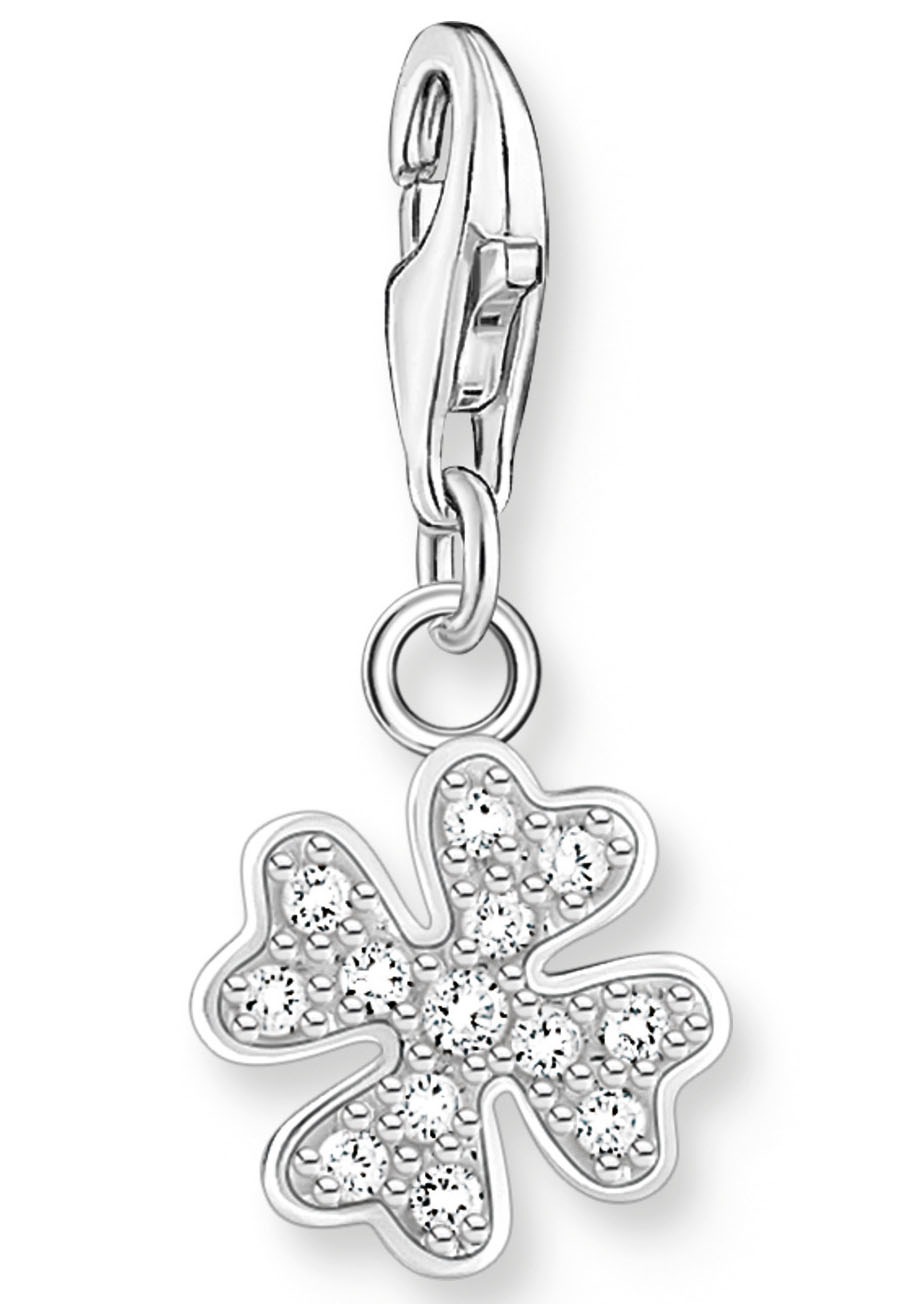 THOMAS SABO Damen Charm-Einhänger "Kleeblatt", bunt, Silber 925 (recycelt), Charms, mit Zirkonia (synth.)