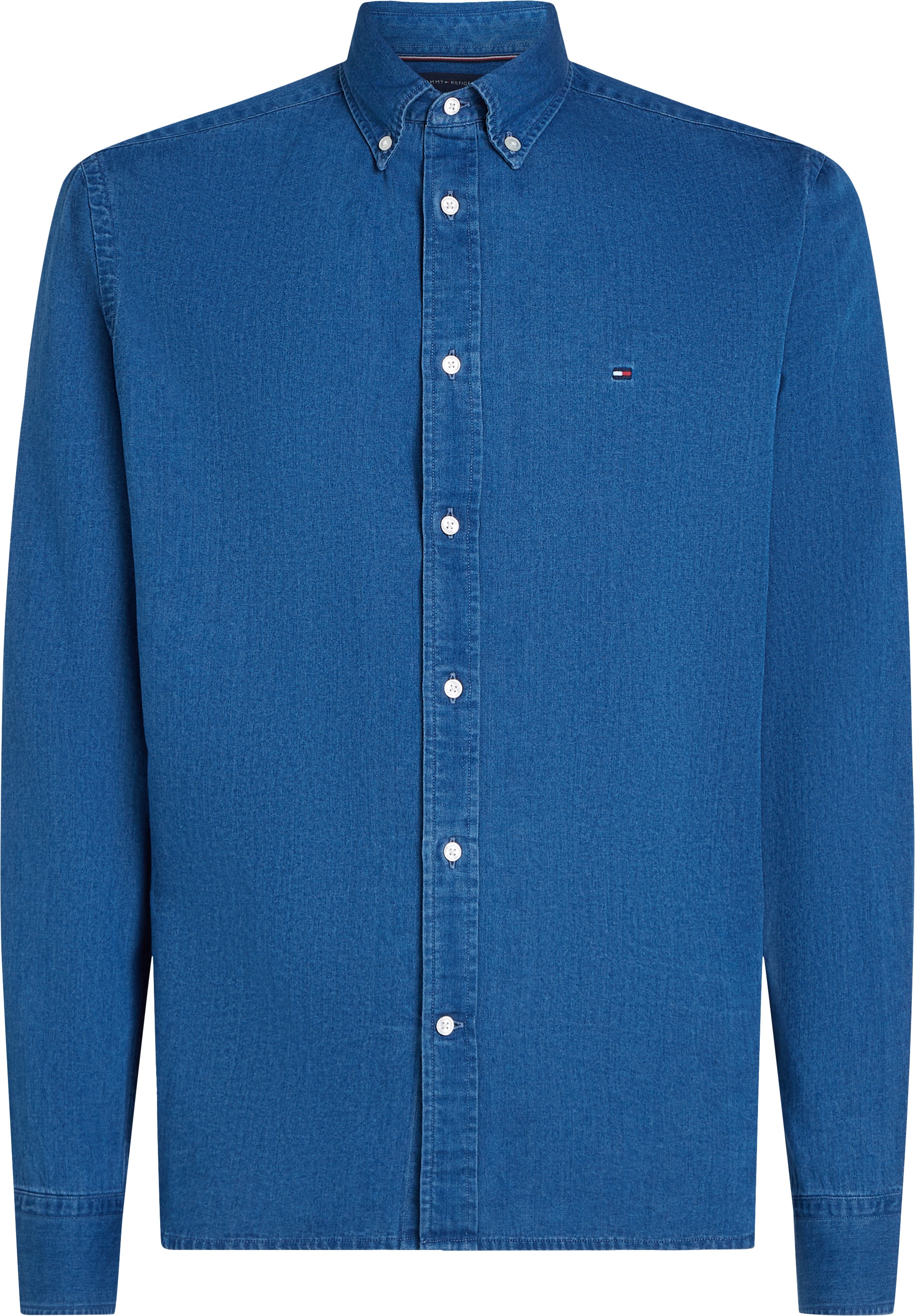 Tommy Hilfiger Big & Tall Jeanshemd »BT-CHAMBRAY SHIRT-B«, in Großen Größen, Mit Logostickerei