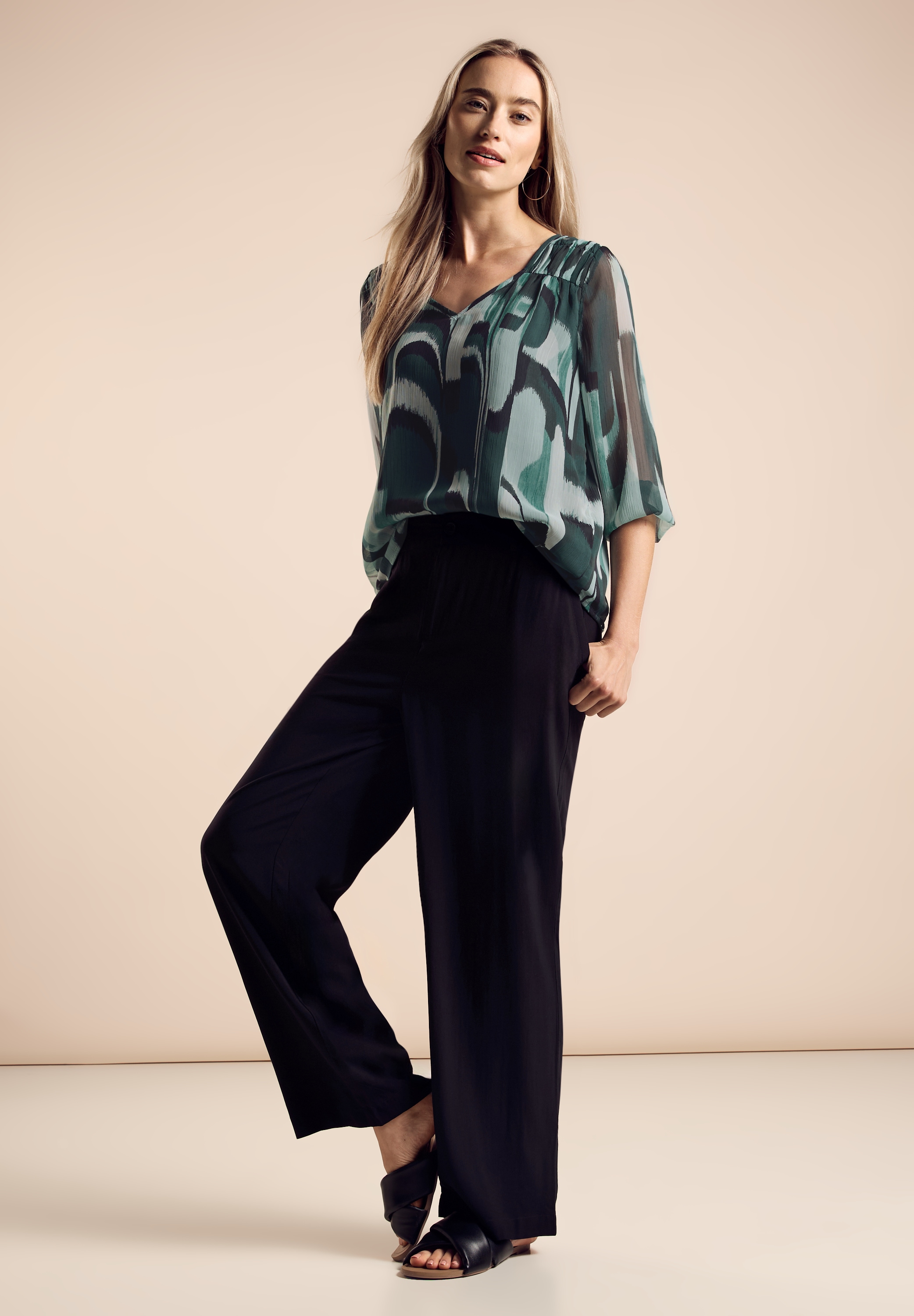 STREET ONE Chiffonbluse, mit All-Over Print