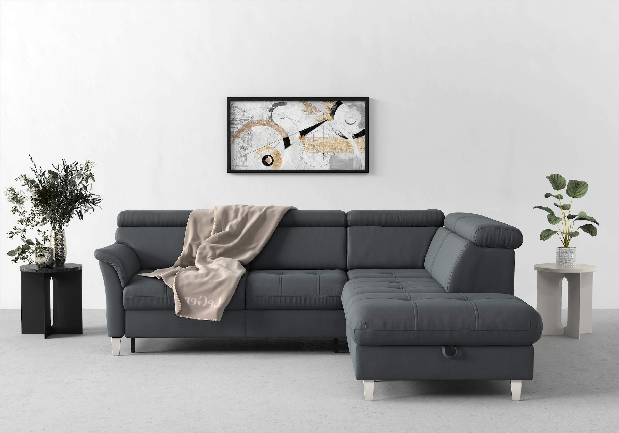 sit&more Ecksofa "Marano L-Form" inklusive Kopfteilverstellung, optional Schlaffunktion & Bettkasten