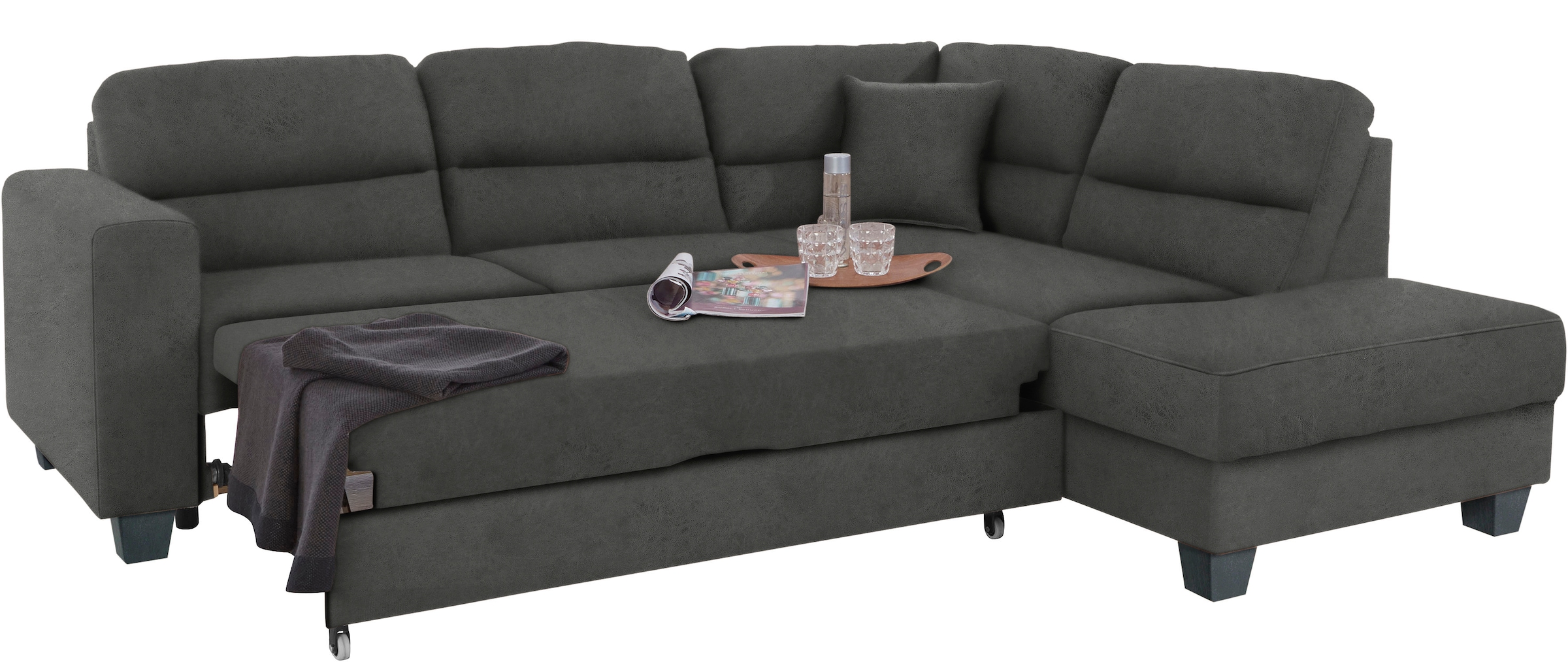 TRENDMANUFAKTUR Ecksofa »Chamber, L-Form«, inklusive einer Kopfstütze, wahlweise mit Schlaffunktion