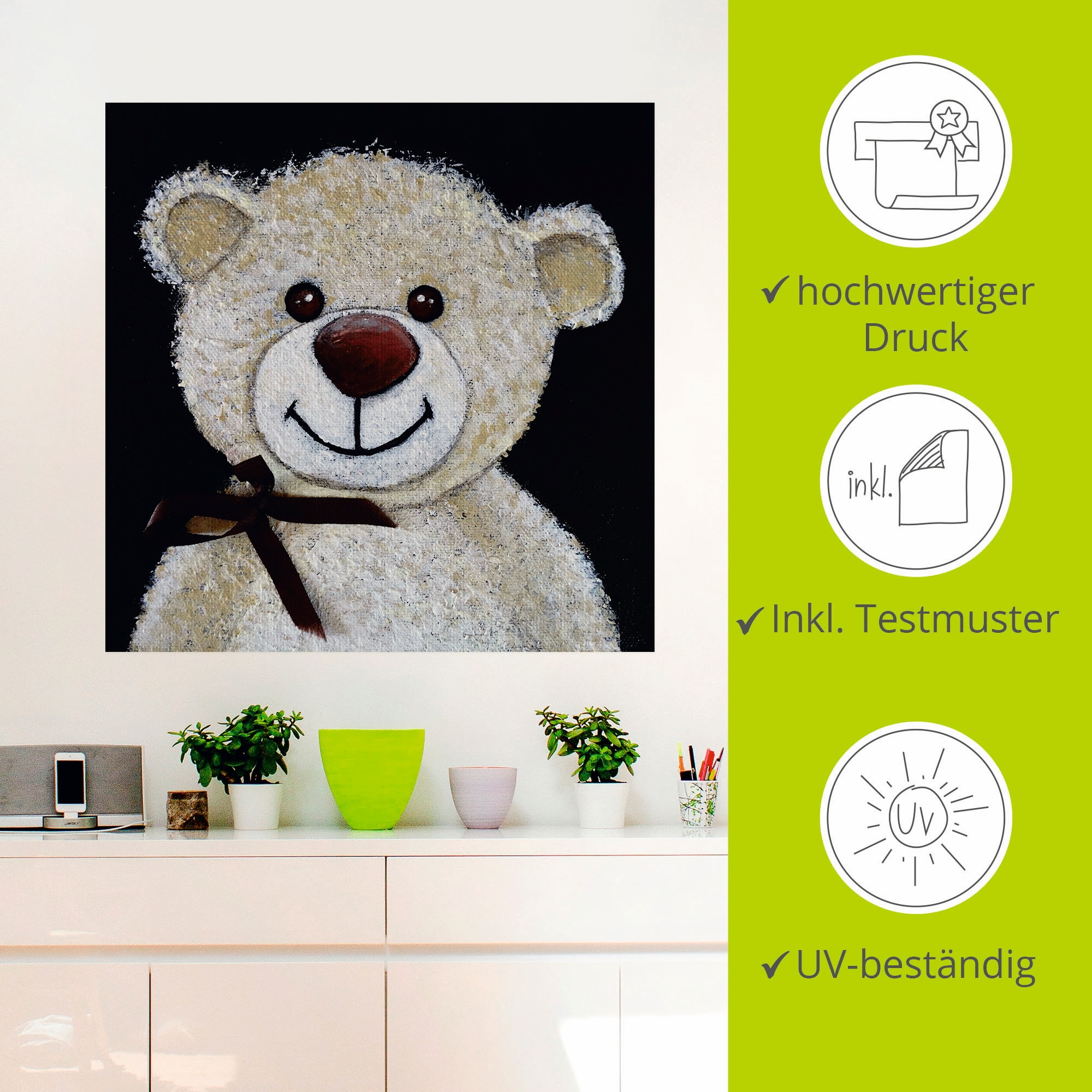Artland Wandfolie »Teddybär«, Spielzeuge, (1 St.), selbstklebend