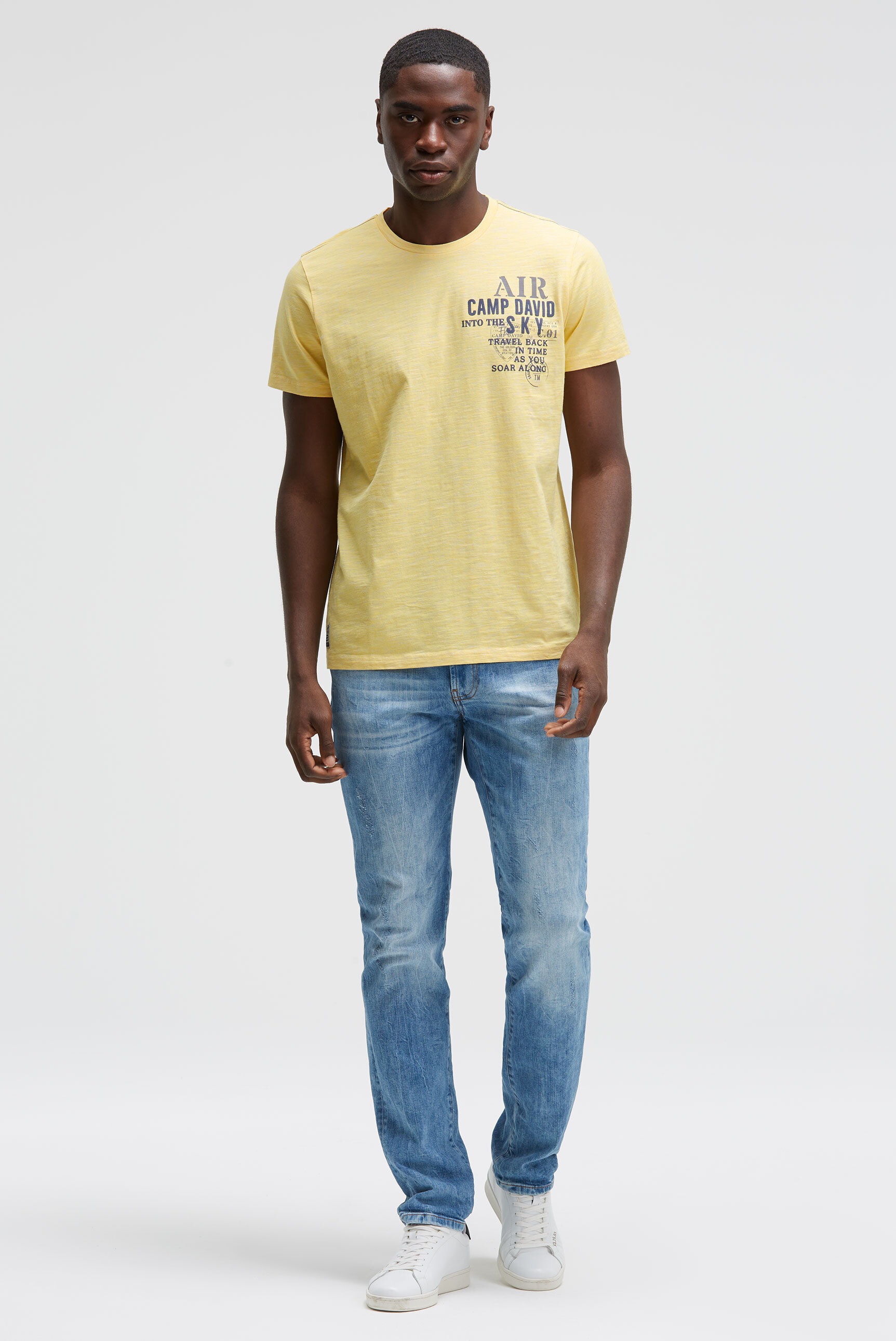 CAMP DAVID Rundhalsshirt mit Kontrastnähten