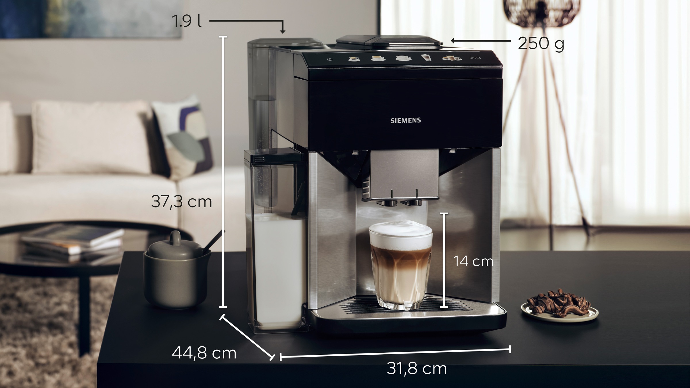 SIEMENS Kaffeevollautomat »TQ517D03«, integrierter Milchbehälter, automatische Dampfreinigung, edelstahl