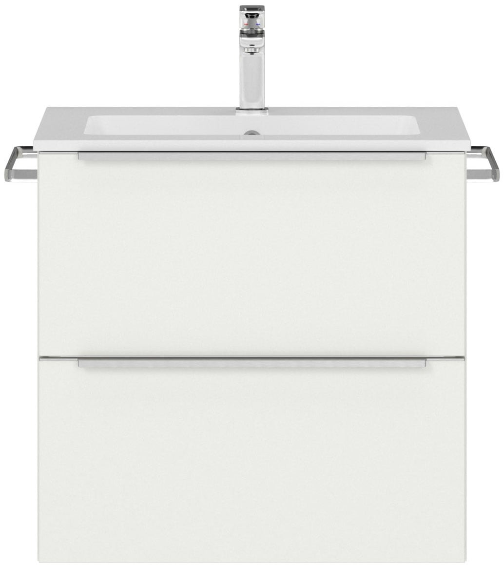 Waschtisch-Set NOBILIA, B:61cm H:59,1cm T:48,7cm, weiß, Kastenmöbel-Sets, "Levere", in vier Breiten