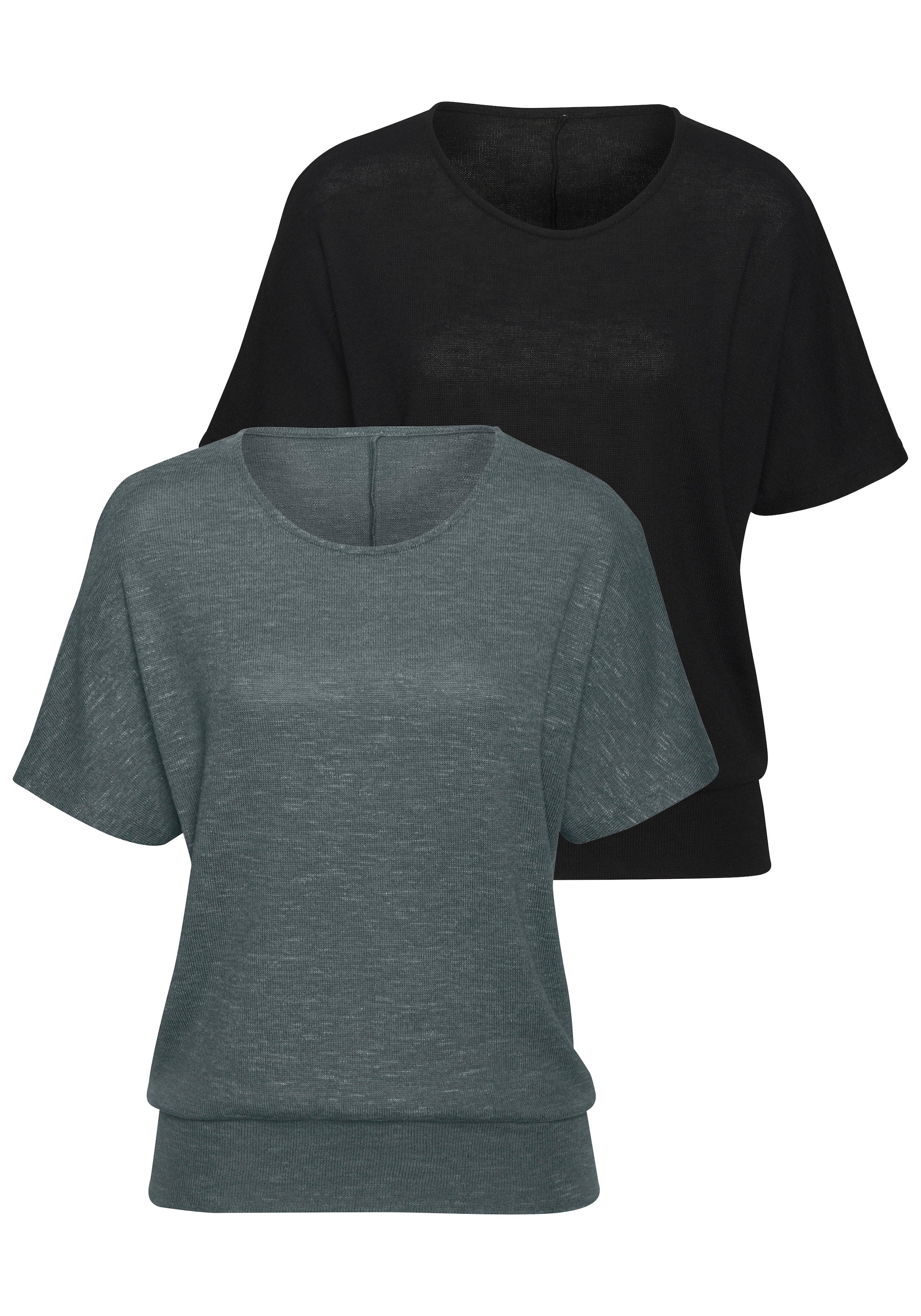 Vivance Kurzarmshirt "mit breitem Bund", aus weichem Viskose-Feinstrick günstig online kaufen