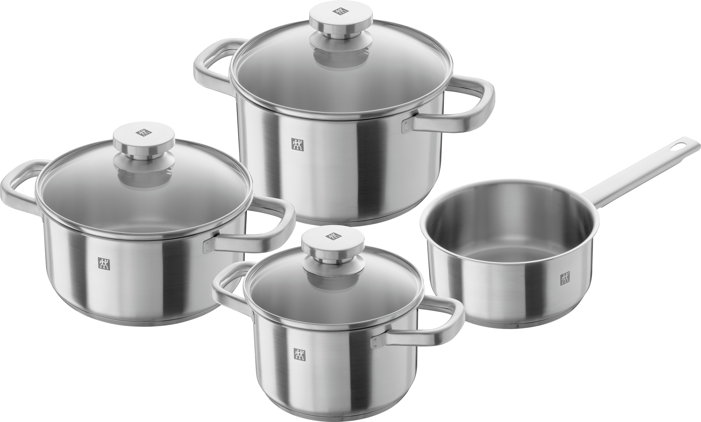 Zwilling Topf-Set "Joy", Edelstahl 18/10, (Set, 4 tlg., je 1 Kochtopf Ø 16/20 cm, 1 Bratentopf Ø 20 cm, 1 Kasserolle Ø 1