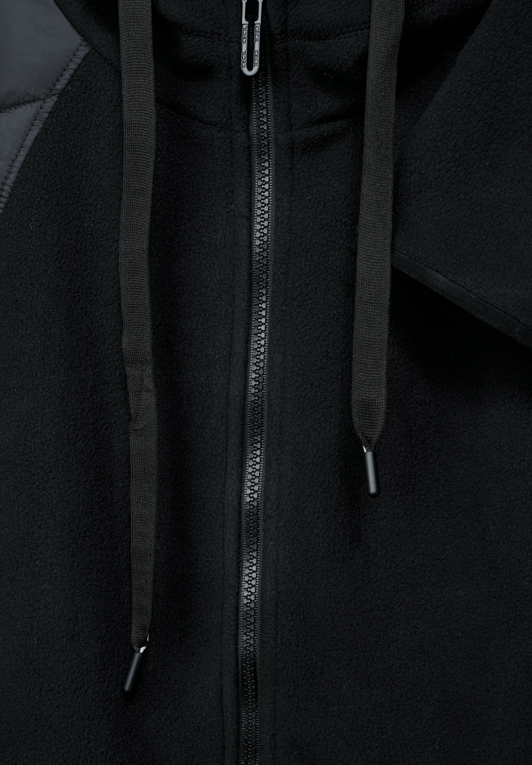 Cecil Fleecejacke, mit Kapuze, in Unifarbe