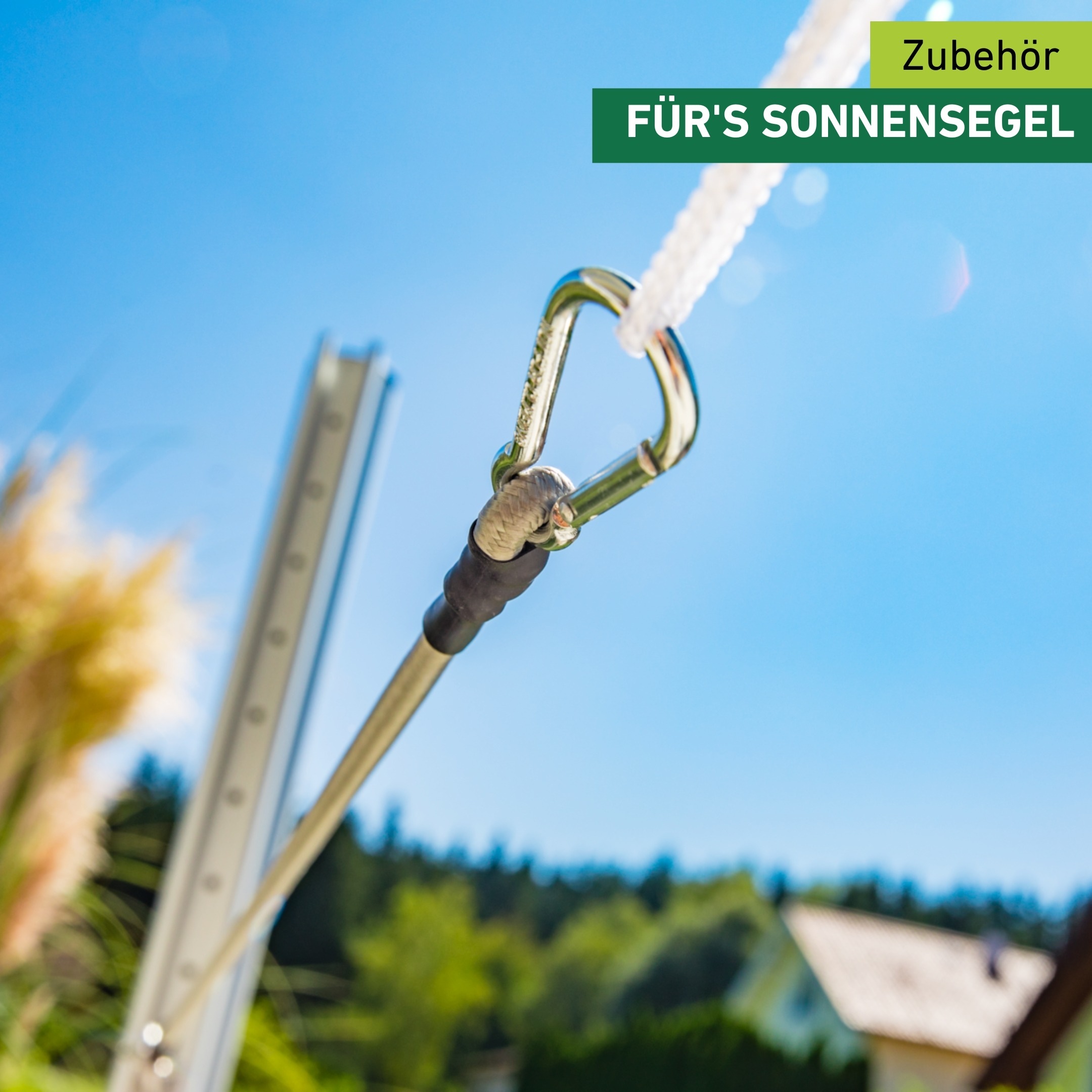 Windhager Seilhaken »Expanderseil inkl. Karabinerhaken, 2 Stk., elastisches Spannseil« zum Auf- und Abspannen von Sonnensegel, Gepäckspanner 70 cm