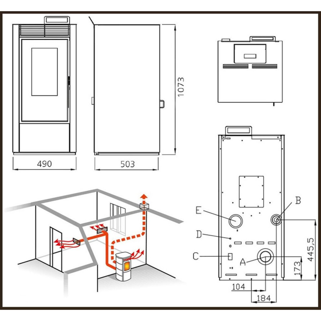 interstoves Pelletofen »Jenwas 14 kan«, (1 tlg.)