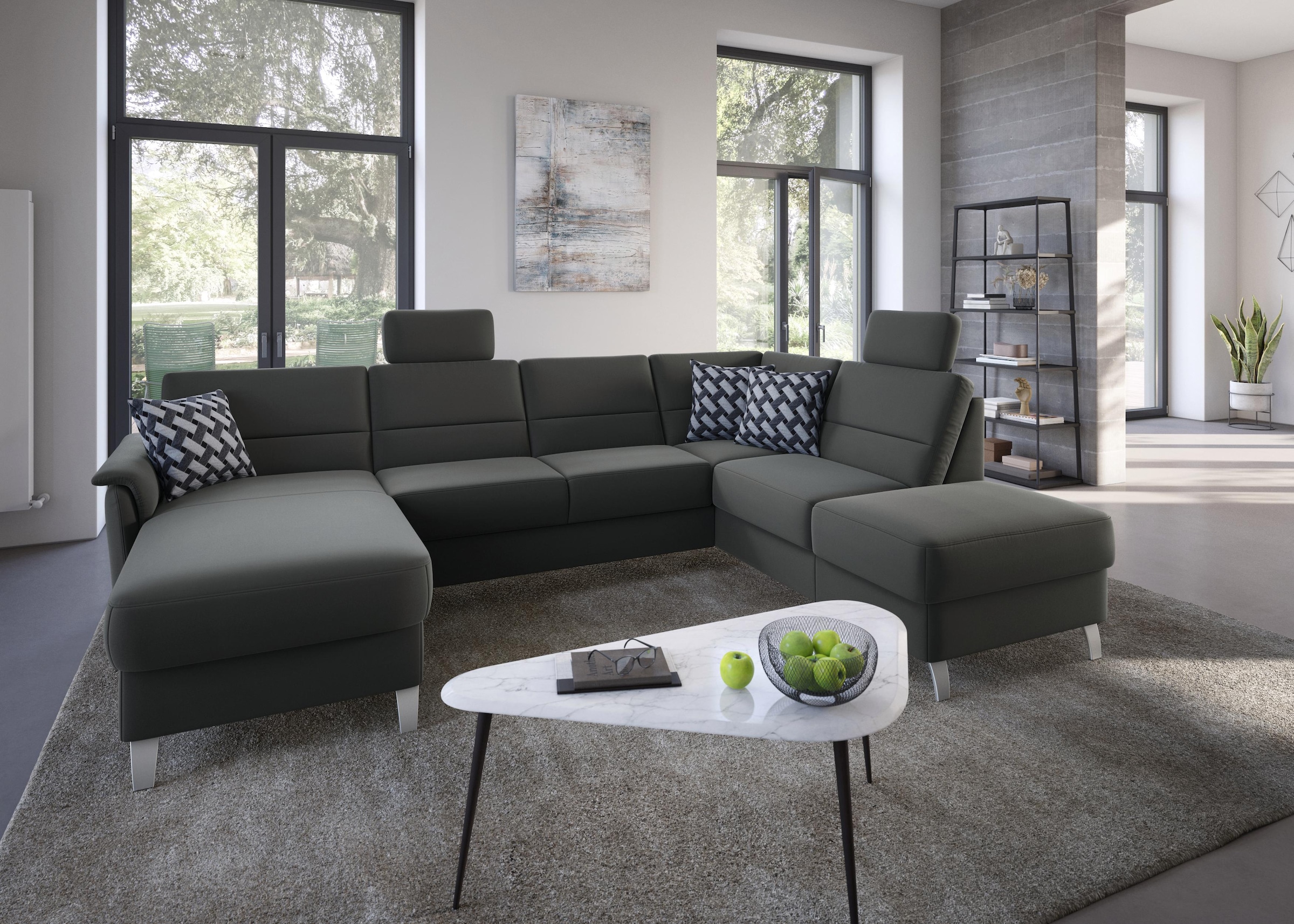 sit&more Wohnlandschaft »Palmera U-Form«, Federkern, wahlweise mit Bettfunktion und mit/ohne Stauraum