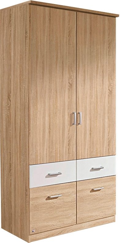 rauch Kleiderschrank "Kleiderschrank Schrank Garderobe deckenhoher Schrank BREMEN" optional mit Spiegel, Breiten: 91/136/181 cm, Höhe: 199 cm, in vielen Farbvariationen, inkl. Kranzblende MADE IN GERMANY