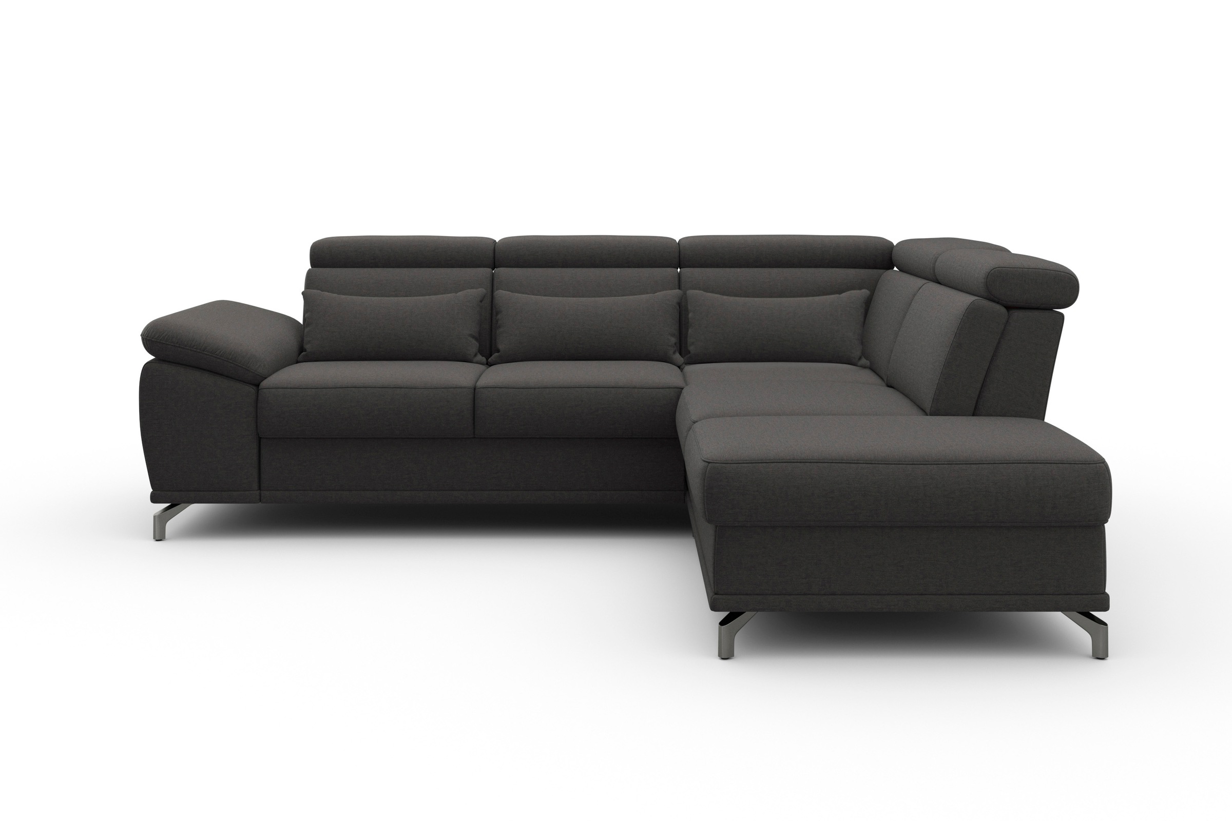 sit&more Ecksofa "Cabrio L-Form, B: 274 cm, mit Sitztiefen-, Arm- & Kopfteilverstellung" 3 Nierenkissen, Federkern, optional Schlaffunktion und Stauraum