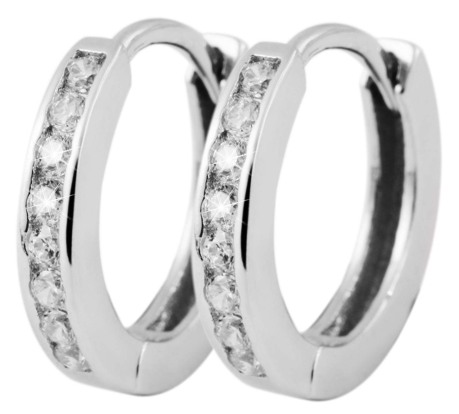 Adelia´s Klappcreolen "Damen Ohrringe – Klappcreole aus 925 Silber mit Zirk günstig online kaufen