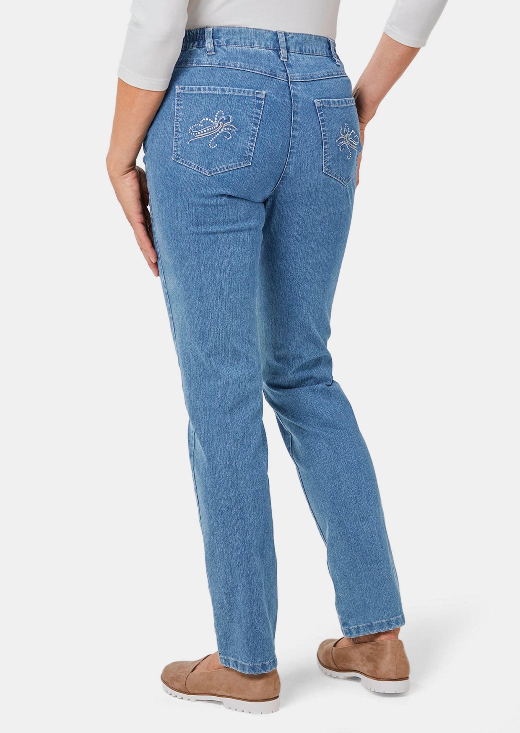 GOLDNER Stretch-Jeans »Edel geschmückte Jeanshose ANNA«