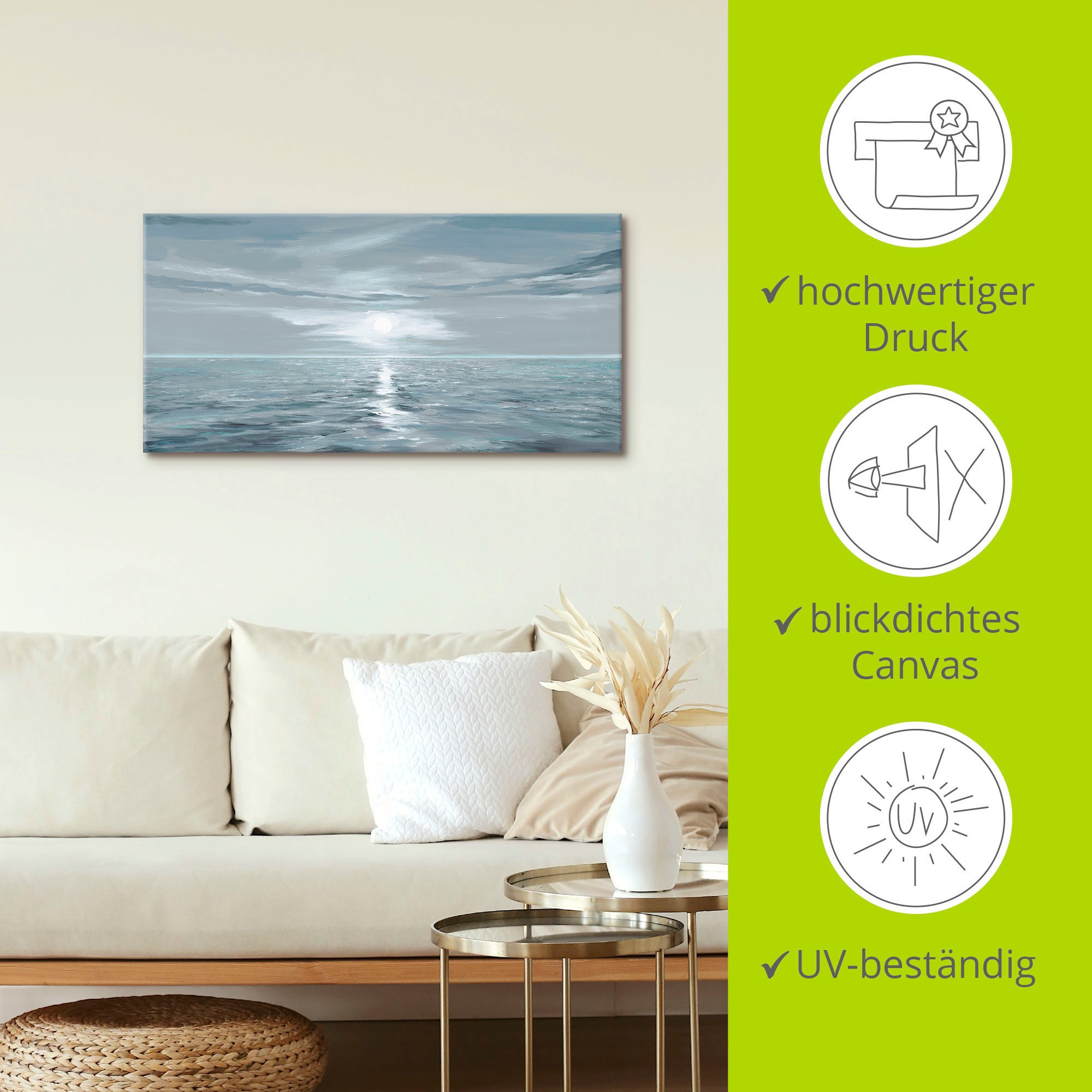 Artland Wandbild »Eisblaues Meer«, Gewässer, (1 St.), als Alubild, Outdoorbild, Leinwandbild, Poster, Wandaufkleber