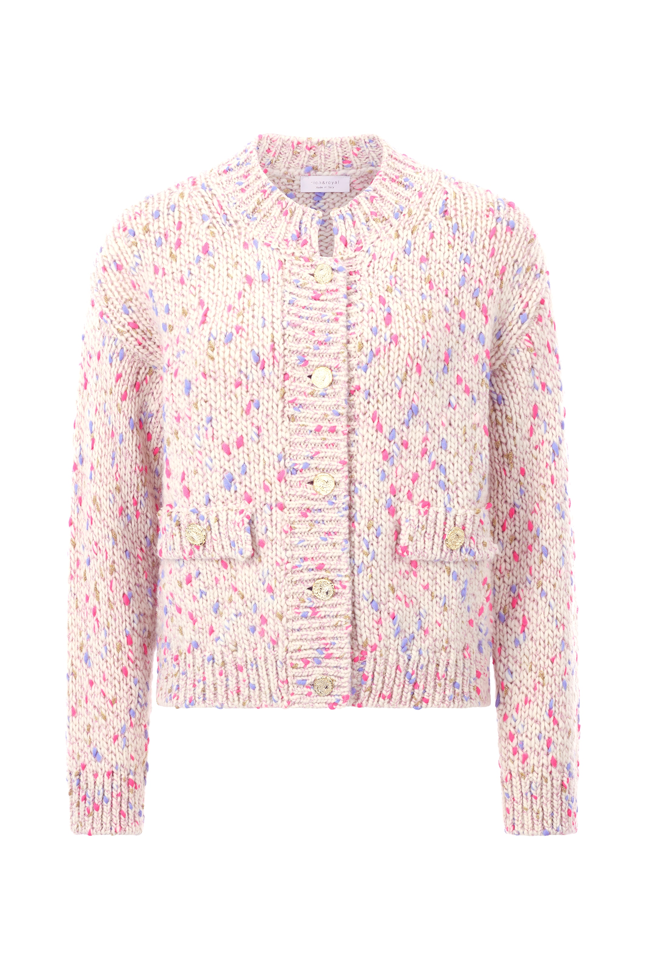 RICHROYAL Strickjacke, Aufgesetzte Taschenklappen; Überschnittene Schulter