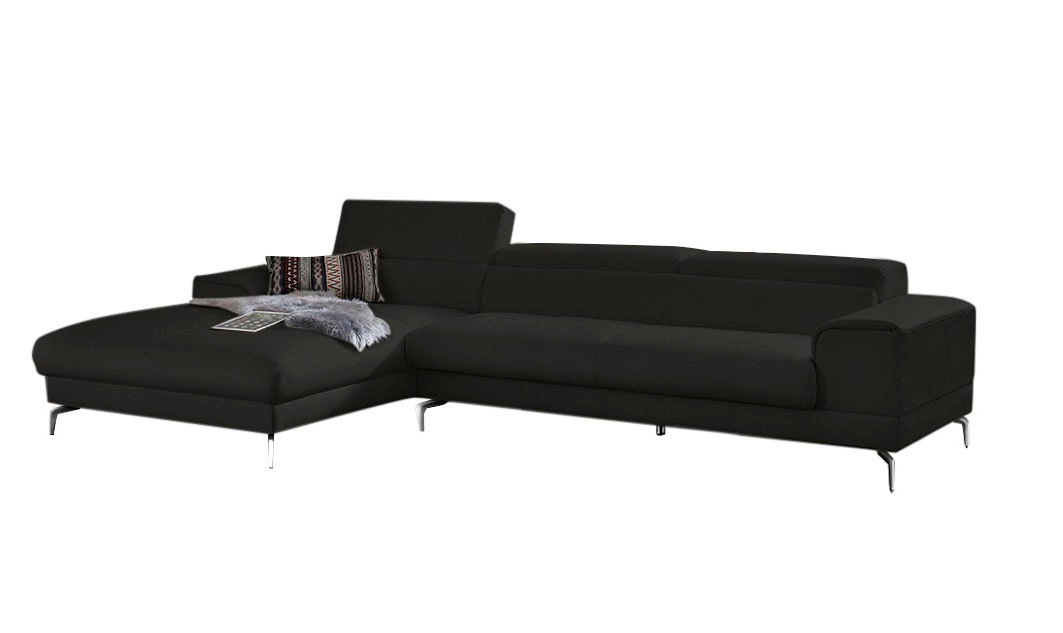 W.SCHILLIG Ecksofa »piedroo, Designsofa mit tollem Sitzkomfort, elegant und bequem, L-Form«, Kopfteilverstellung, wahlweise mit Sitztiefenverstellung, Breite 343cm
