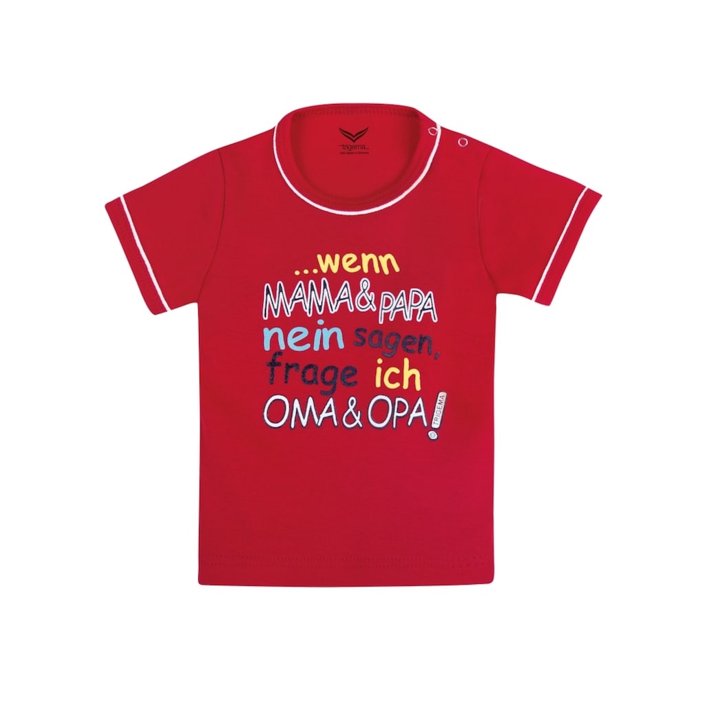 Trigema T-Shirt »TRIGEMA Shirt Feinripp Oma & Opa«, (1 tlg.)