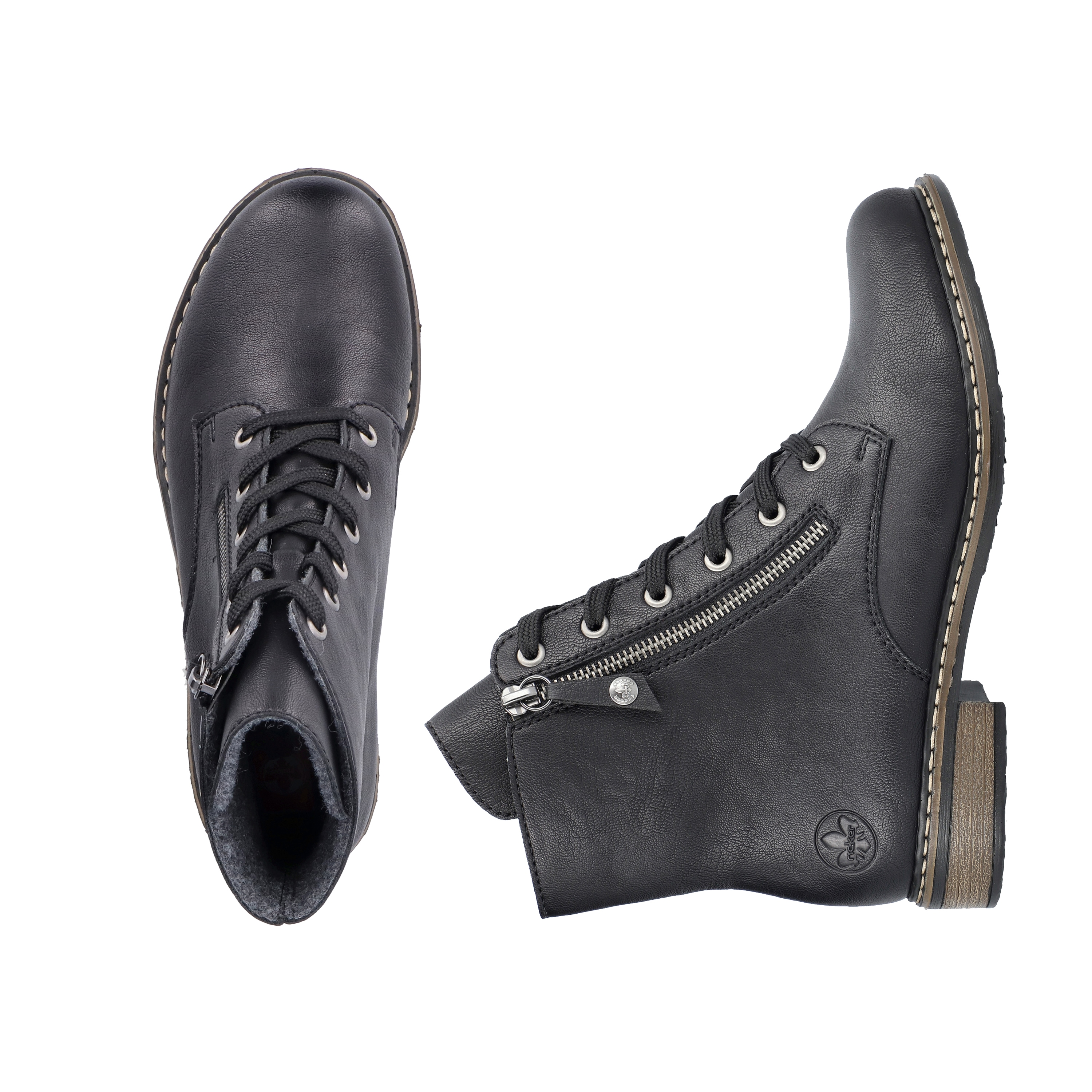 Thumbnail - Rieker Stiefelette Schnürstiefelette, Schnürboots mit Reißverschluss an der Außenseite