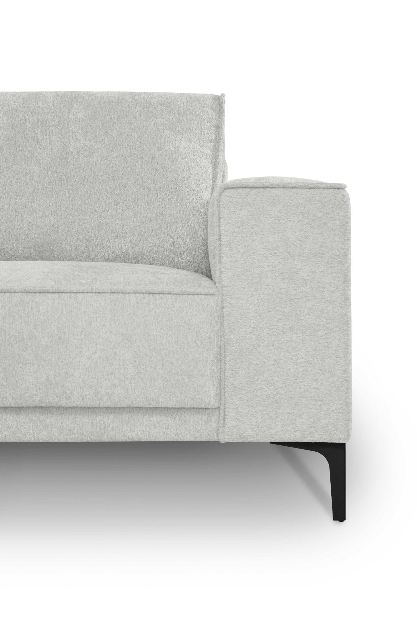 Places of Style Wohnlandschaft »XXL Sofa Oland, Struktur, Flachgewebe, Luxus-Microfaser, Boucle«, U-Form, 342 cm, Wellenunterfederung, Skandi-Design, Metallfüße