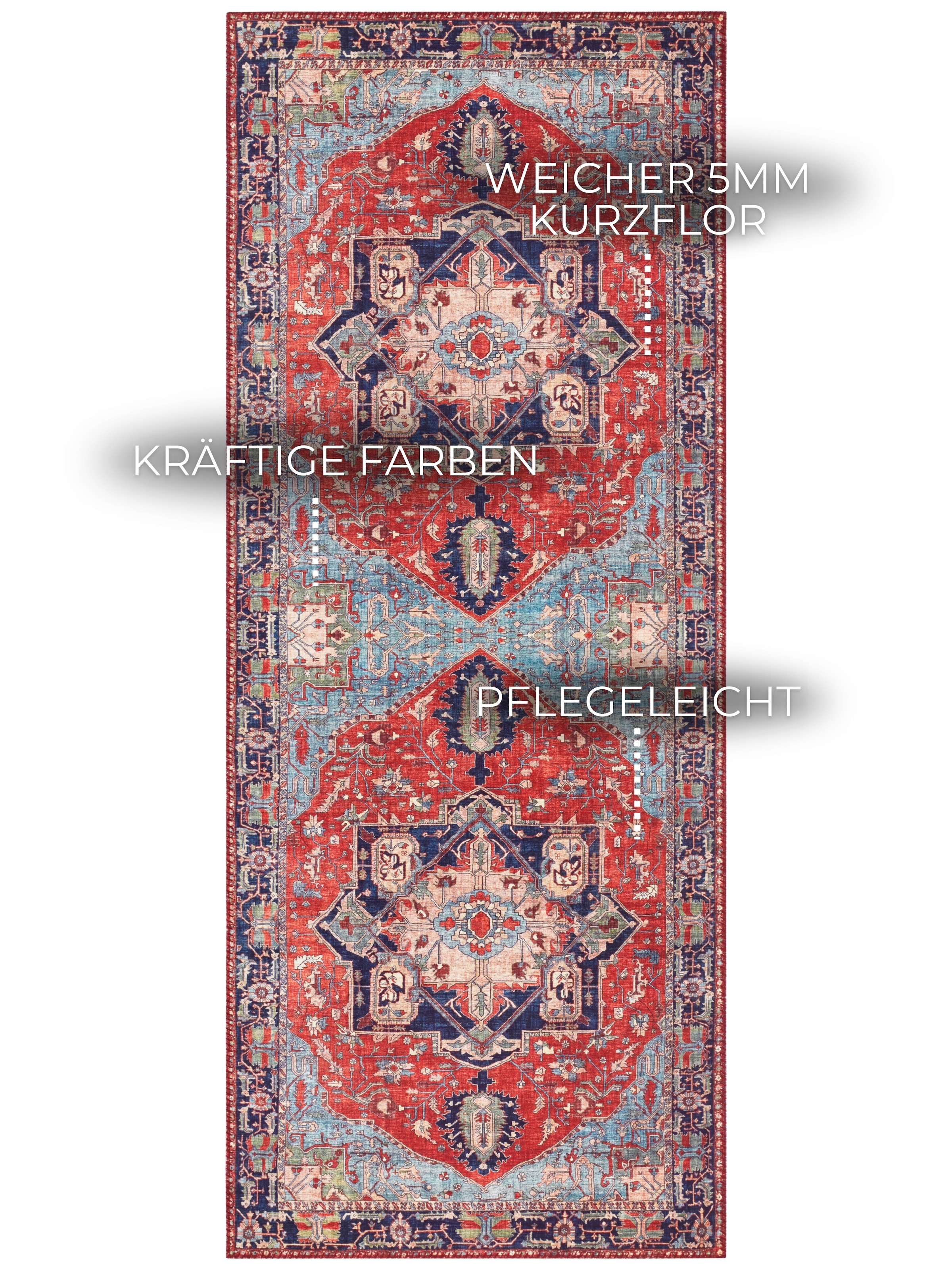 ELLE DECORATION Teppich »Hamadan«, rechteckig, 5 mm Höhe, Orientalisch, Läufer, Kurzflor, Wohnzimmer, Schlafzimmer, Esszimmer