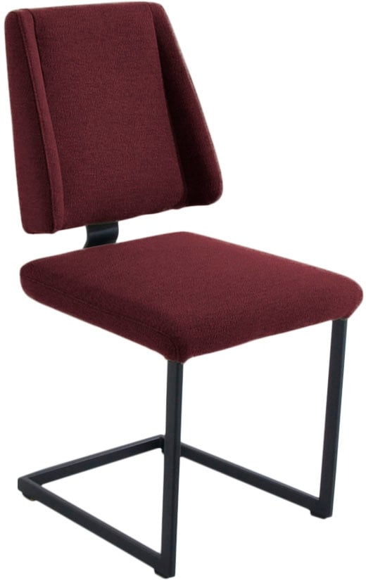 K+W Komfort & Wohnen Esszimmerstuhl "Longbeach, Freischwinger" () 1 Stk.mit Gestell und Abstandshalter in Metall schwarz Struktur, Sitzkomfort