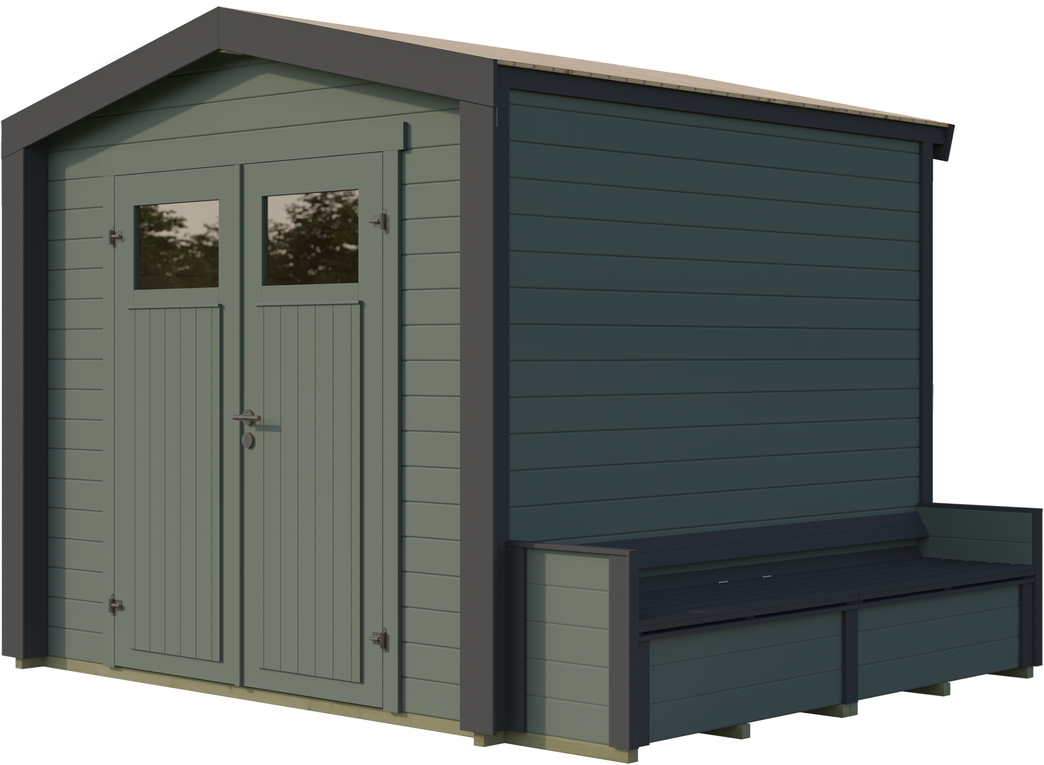 weka Gartenhaus »Killarney« Doppeltür, 1/4 verglast, inkl. Sitztruhe