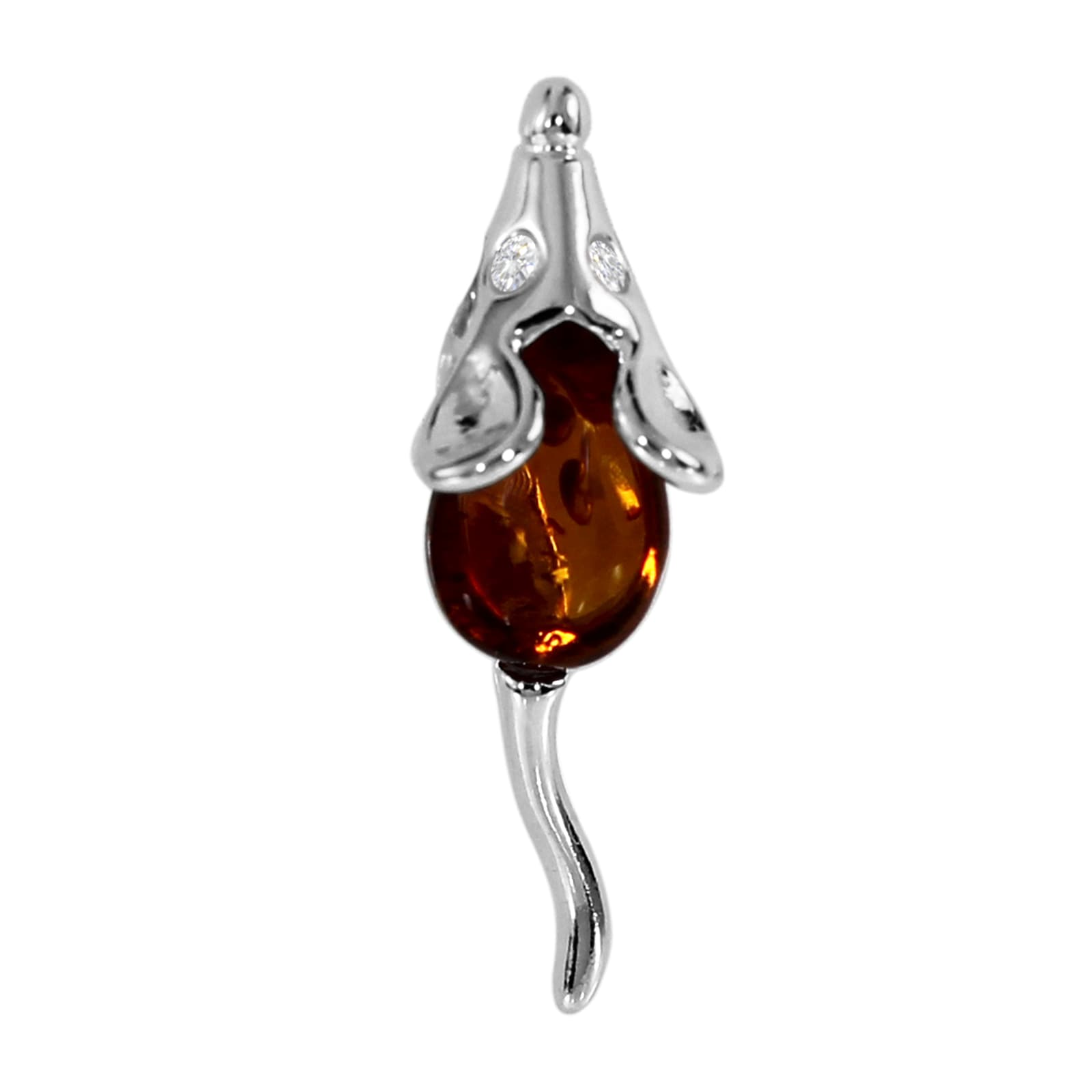 Kettenanhänger OSTSEE-SCHMUCK "- Gleiter-Maus - Silber 925/000 - Bernstein" Gr. 23, silber (silber 925, silberfarben, weiß), Schmuckanhänger, Damen, Silber 925 (Sterlingsilber), Kettenanhänger