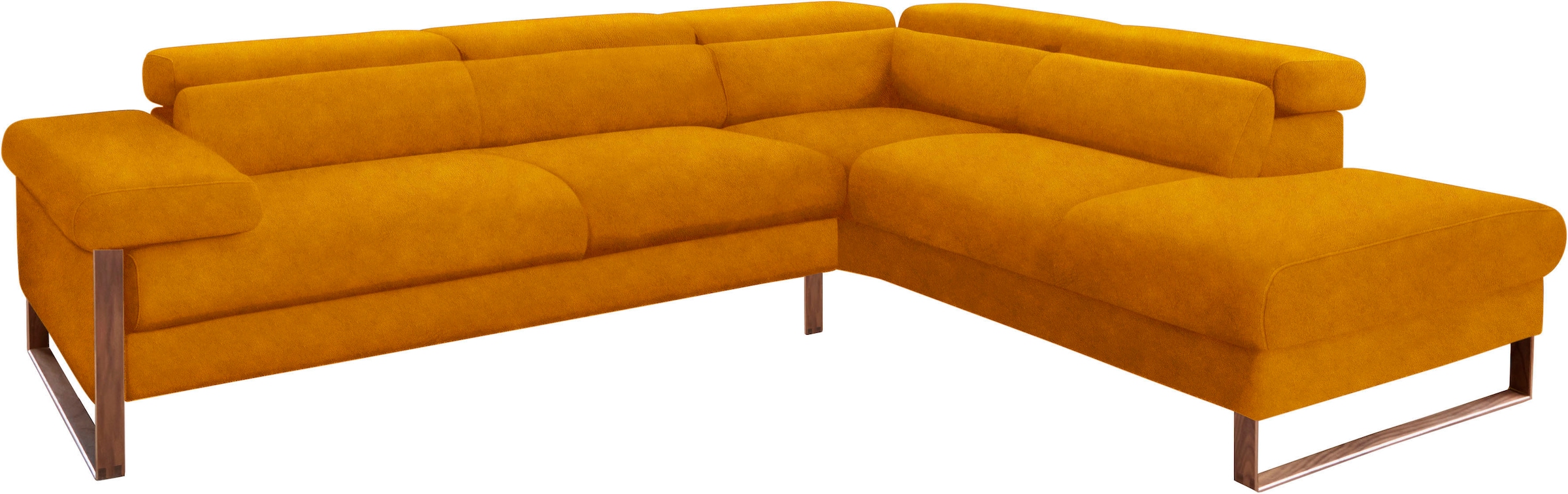 Ecksofa »finn«, German Design Award 2016, Fußgestell Nussbaum natur, Breite 281 cm