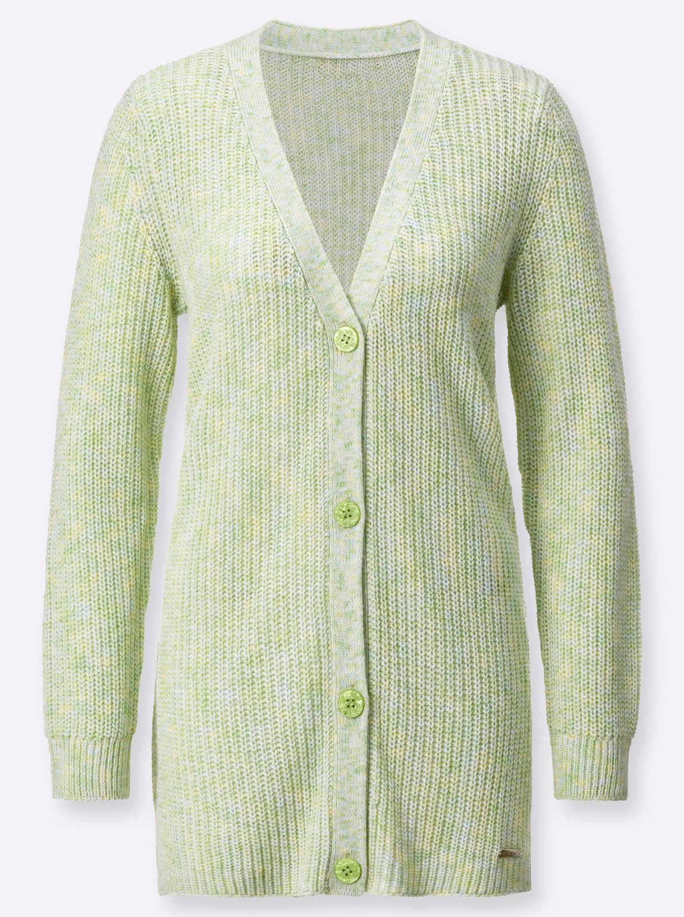 Cardigan CASUAL LOOKS, Damen, Gr. 42, grün (reseda, hellblau), 100% Polyacryl, gemustert, mehrfarbig, Strickjacken 3