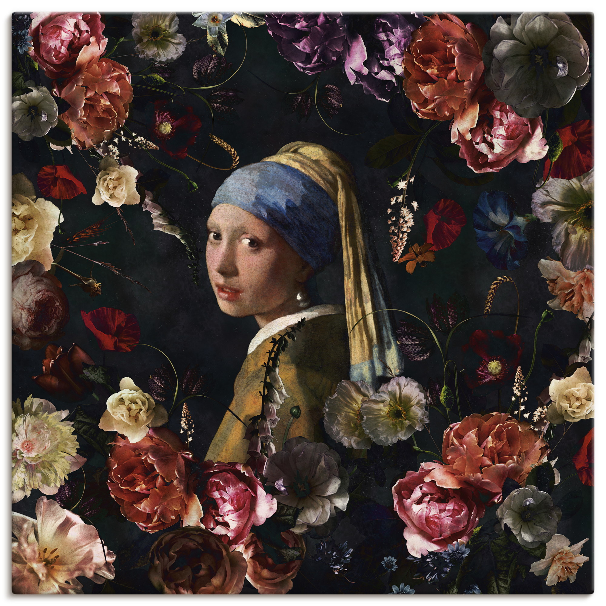 Artland Wandbild "Mädchen mit den Perlenohrring Adaption" Portrait 1 Stk. tlg. als Alubild, Leinwandbild, Poster, Wandaufkleber in verschied. Größen