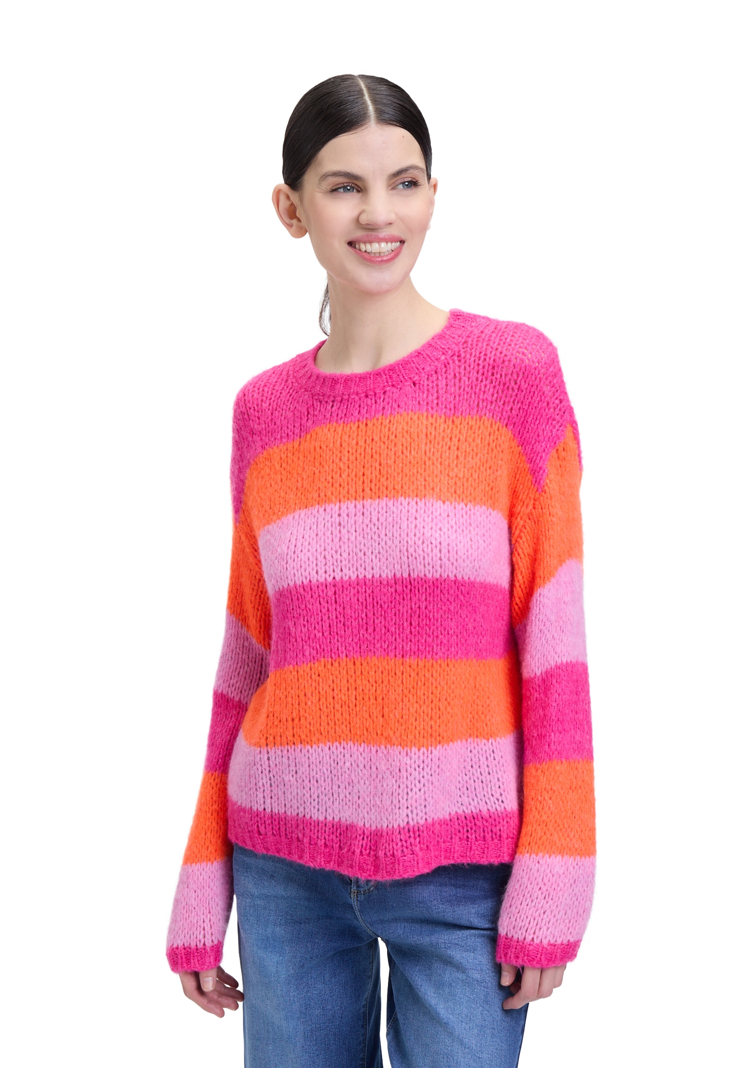 Cartoon Strickpullover "Cartoon Damen Strickpullover mit Blockstreifen", (1 günstig online kaufen