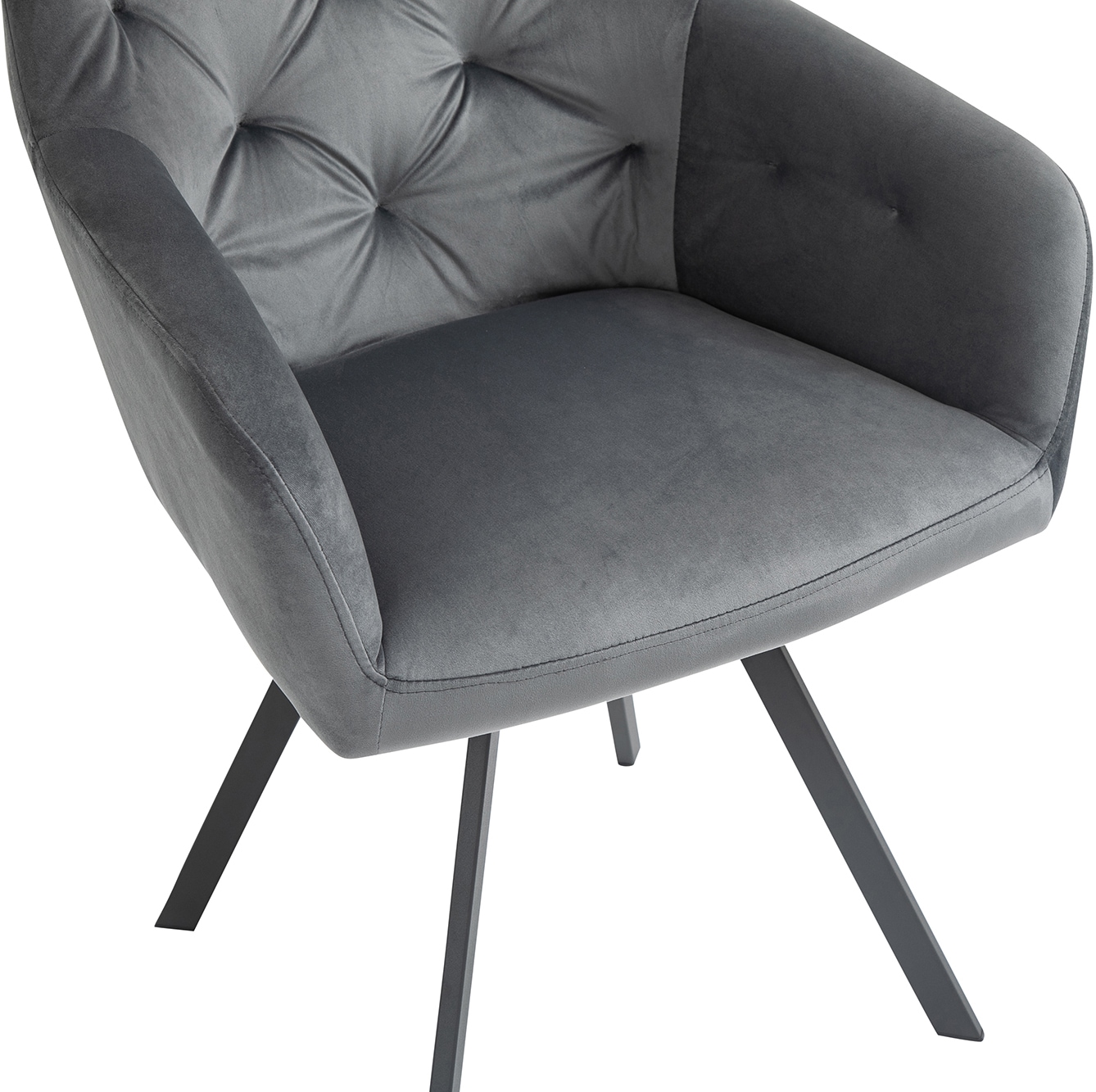 SalesFever Essgruppe, (Set, 5 tlg.), Stühle mit 360° Drehplatte, Tischplatte mit echter Baumkante