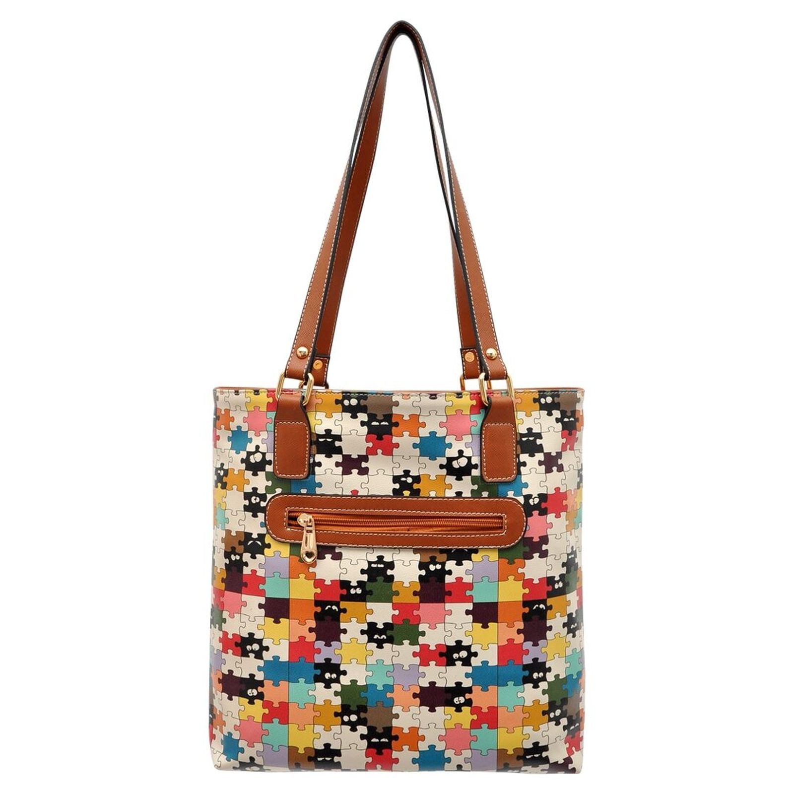 DOGO Umhängetasche »Multi Pocket Bag In The Puzzle Damen Handtaschen (Fashion) /«, Vegan