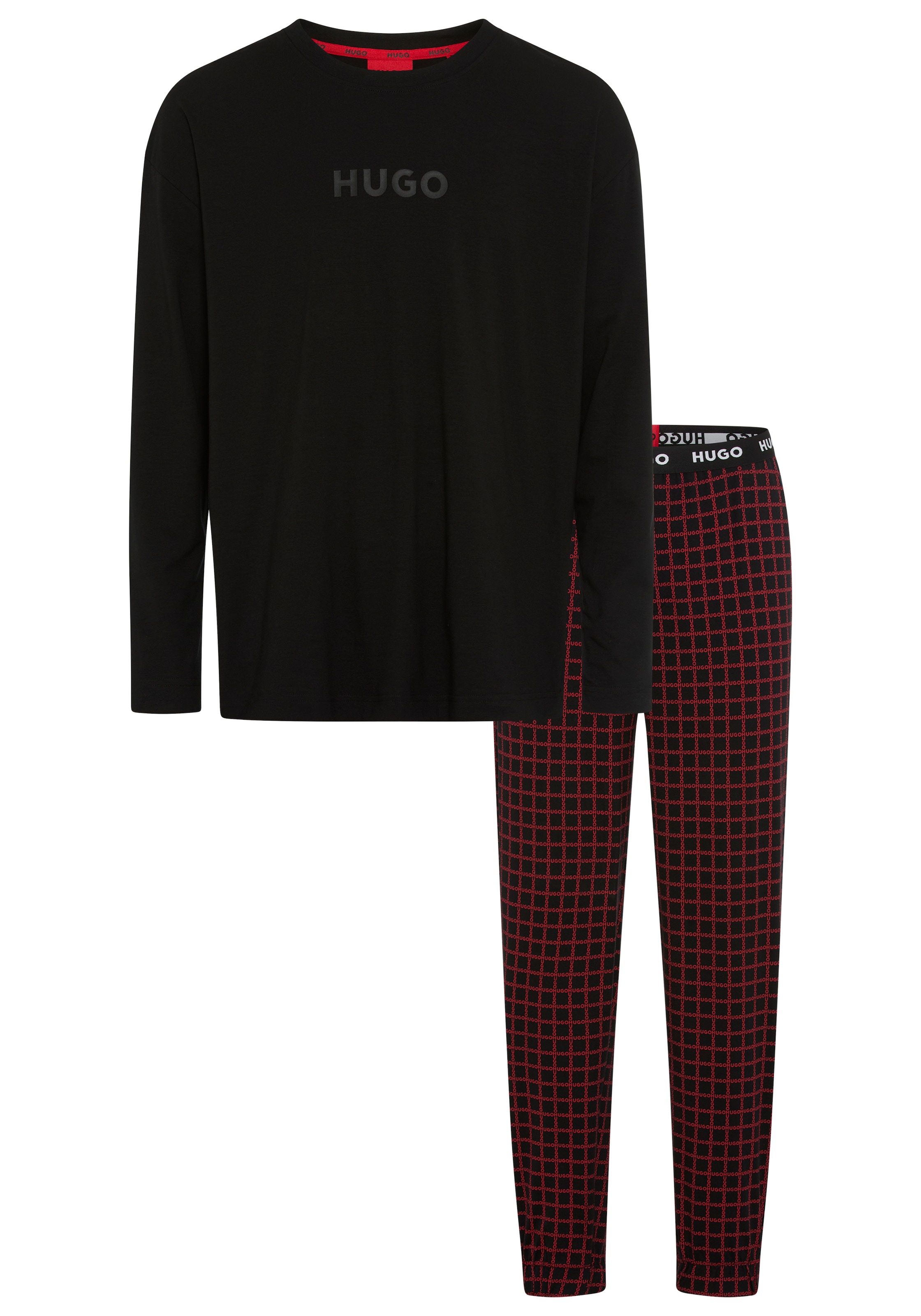 HUGO Underwear Pyjama Set, 2 Stk. tlg., Rundhalsausschnitt, elastischer Log günstig online kaufen