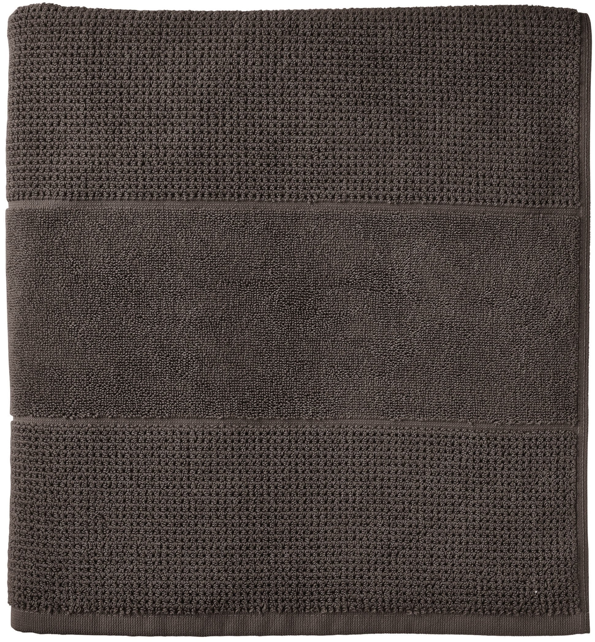 Saunatuch SCHIESSER, B:75cm L:200cmdunkelgrau, Frottier, Frottier, Handtücher, "Turin in angesagter Reiskornoptik", Made in Green