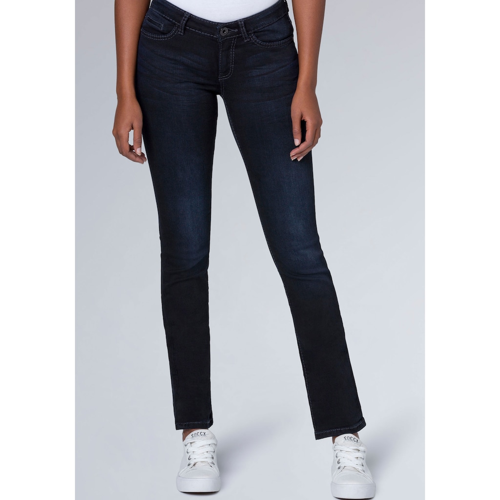 SOCCX Slim-fit-Jeans »RO:MY« mit Wrinkle-Effekten am Bein