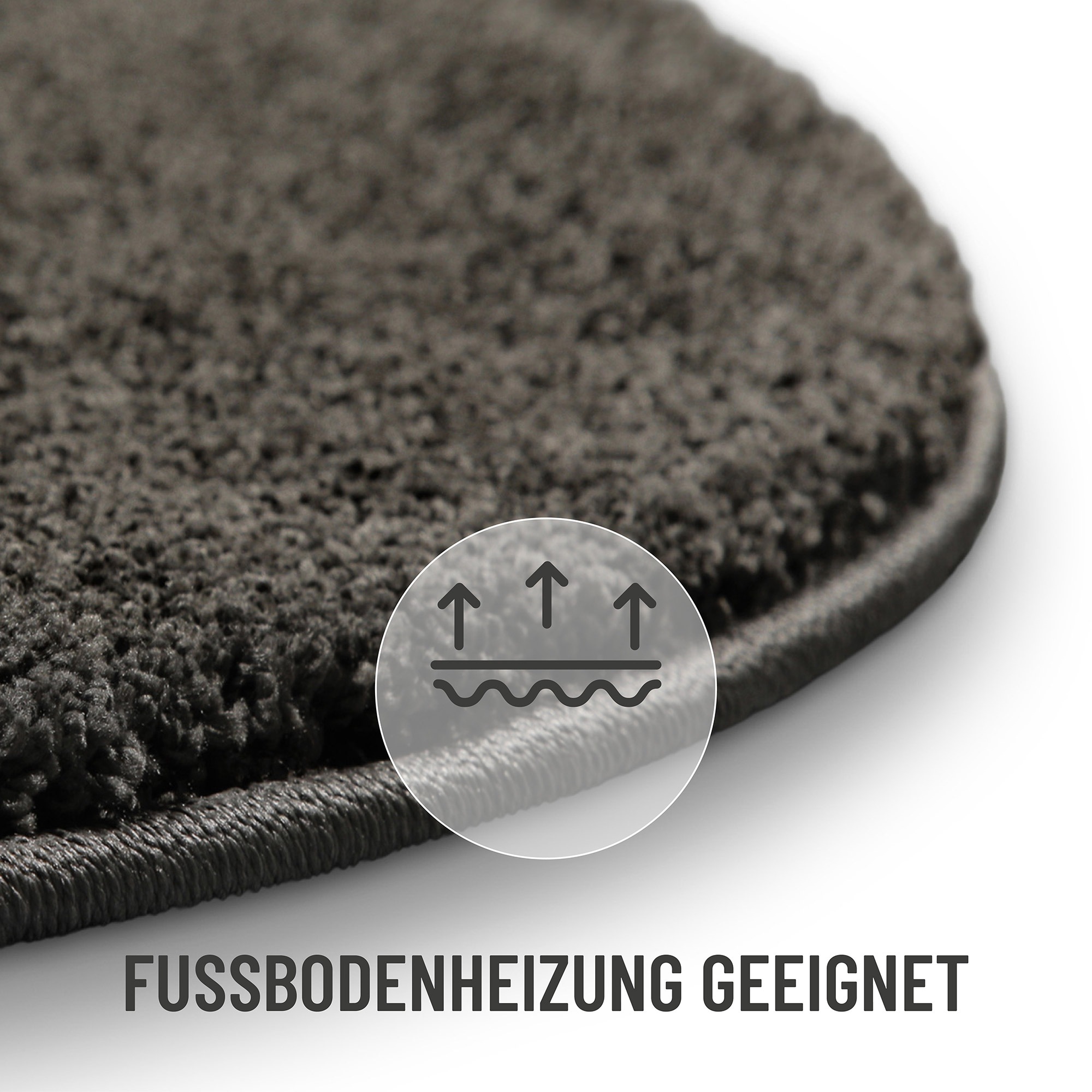 Wecon home Basics Hochflor-Teppich »Nova«, rund, 25 mm Höhe, Shaggy, gewebt, robust, Wohnzimmer, Schlafzimmer