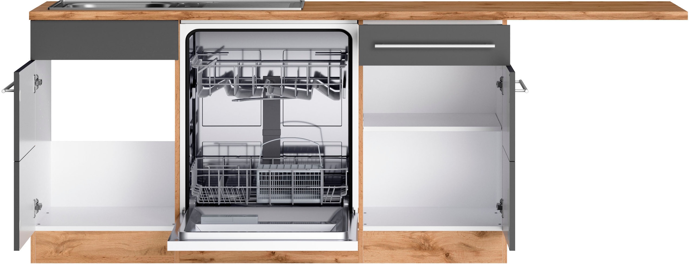 KOCHSTATION Winkelküche »KS-Wien« Stellbreite 220 x 330 cm, wahlweise mit E-Geräten
