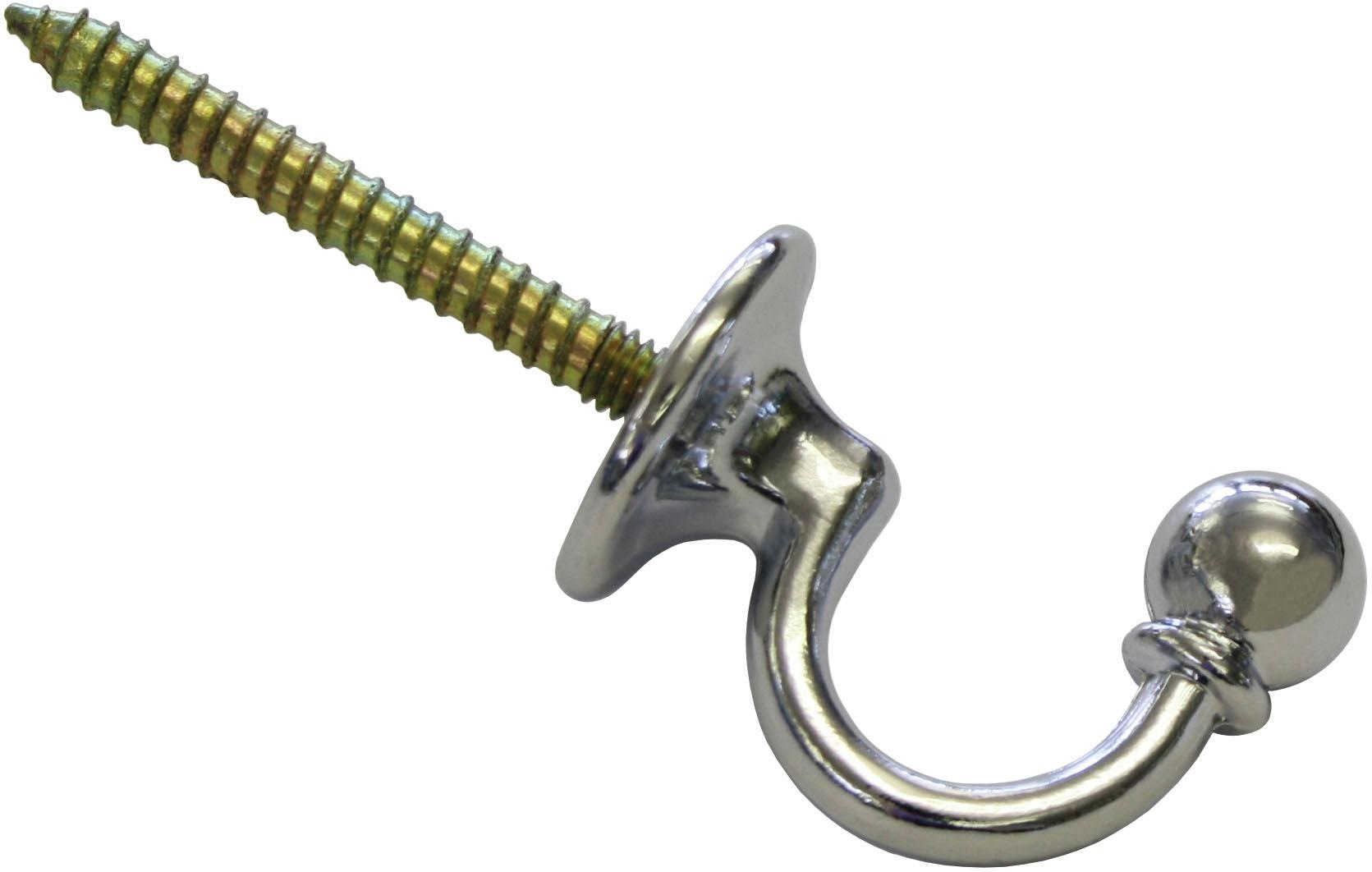 Raffhaken GARDINIA, L:3cm, grau, Raffhalter, "Zierhaken (Raffhaken) Barock", zum Raffen und Drapieren