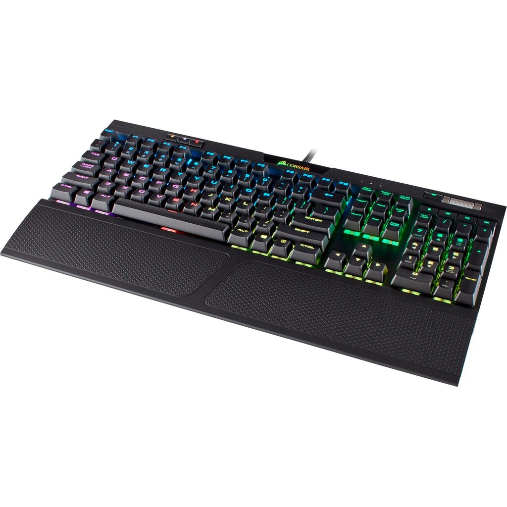 Corsair Gaming-Tastatur »K70 RGB MK.2 - MX Silent«, (USB-Hub-Handgelenkauflage-Profil-Speicher-Ziffernblock-Multimedia-Tasten)