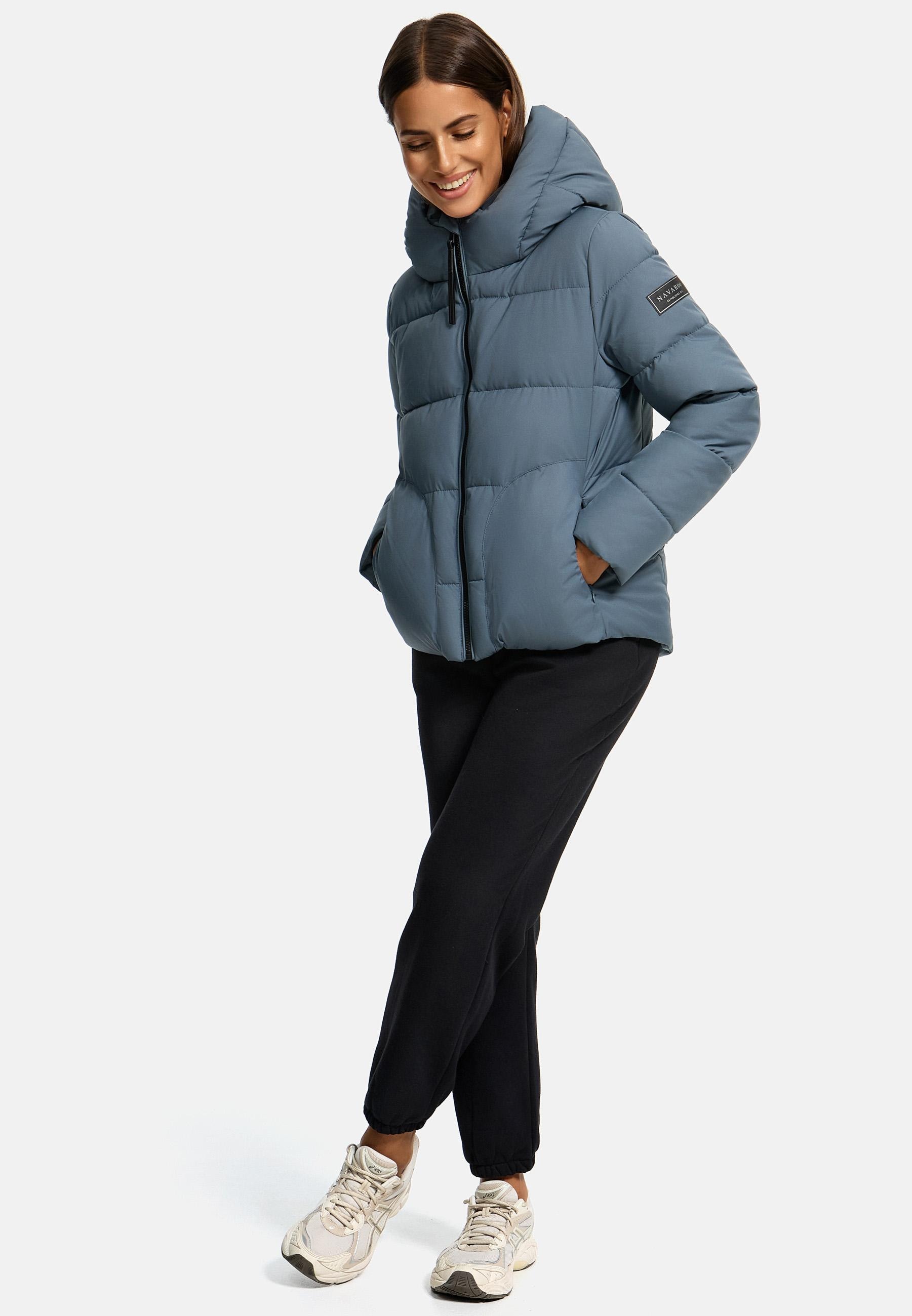 Navahoo Steppjacke »Lachperle XIV«, mit Kapuze, Kurze gesteppte Damen Winterjacke mit hohem Kragen und Kapuze