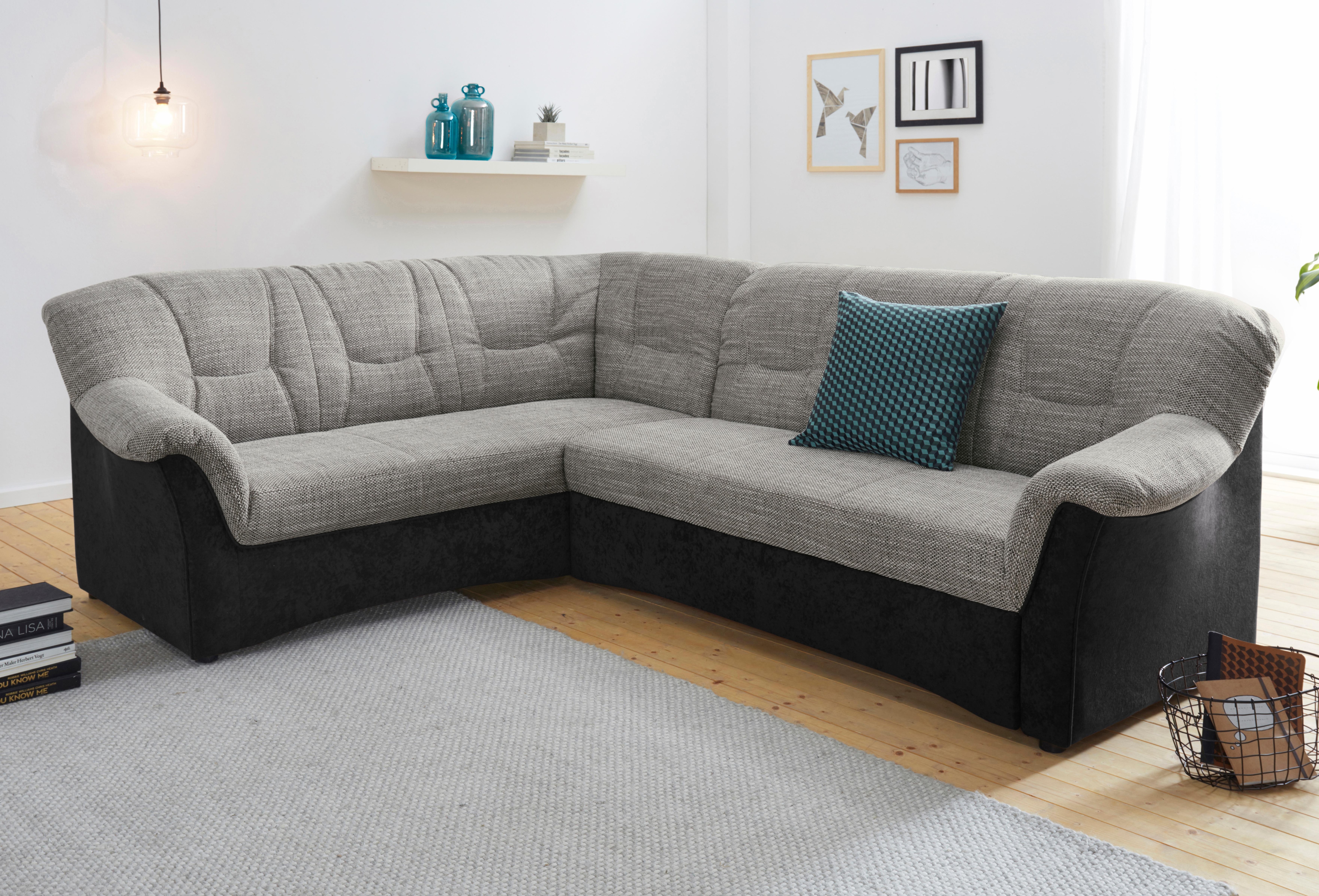 DOMO collection 1100000002199 "SARAFINA 240x190 cm, auch mit Federkern für mehr Sitzkomfort" whlw. mit Bettfunktion, elegantes Design, L-Form
