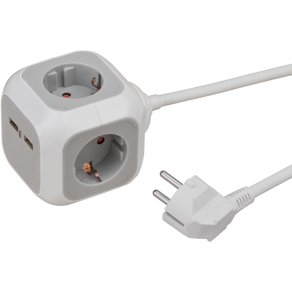 Brennenstuhl Mehrfachsteckdose »ALEA-Power USB-Charger«, 4-fach, (USB-Anschluss Kabellänge 1,4 m), Steckdosenwürfel