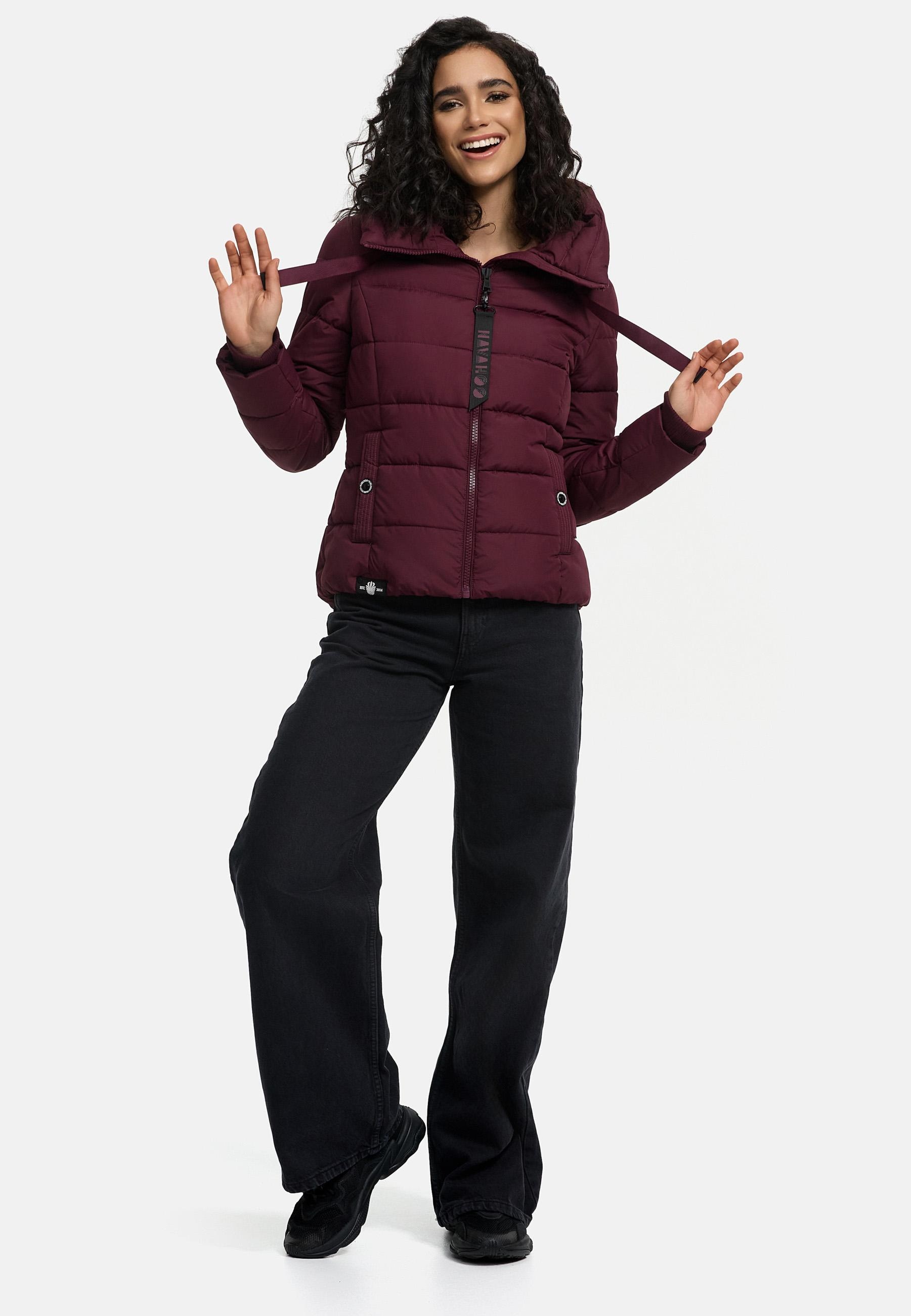 Navahoo Steppjacke »Amayaa«, mit Kapuze, stylische Damen Winterjacke mit coolen Applikationen
