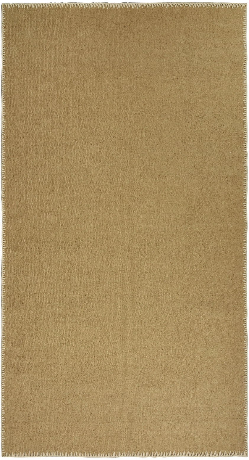 PAD Teppich "MOSS" rechteckig 6 mm Höhe Juteteppich, handgewebt, Uni Farben, farbige Umrandung, Wohnzimmer
