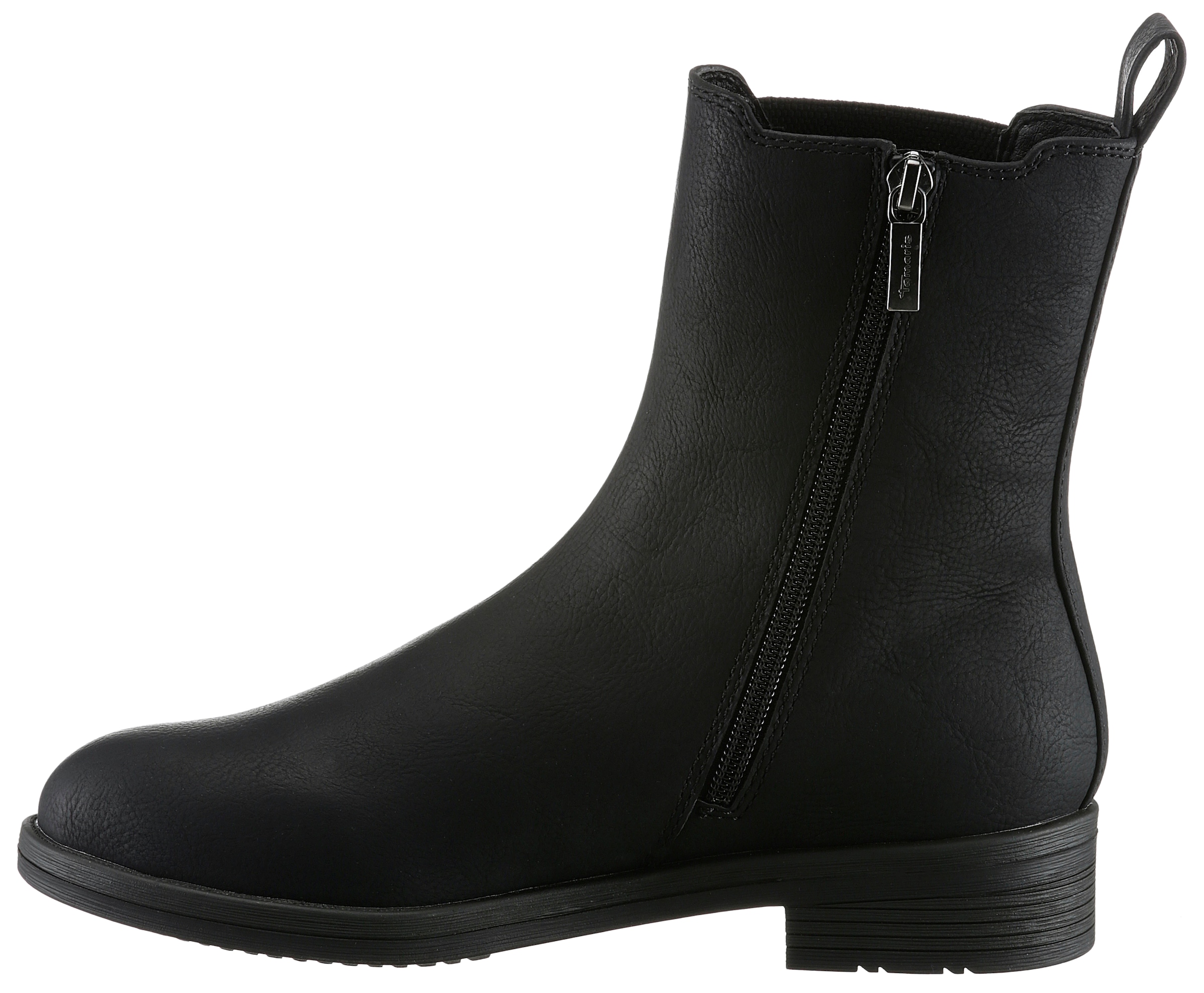 Tamaris Chelseaboots, Blockabstz, Stiefelette, Businesschuh mit T-Logoprägung