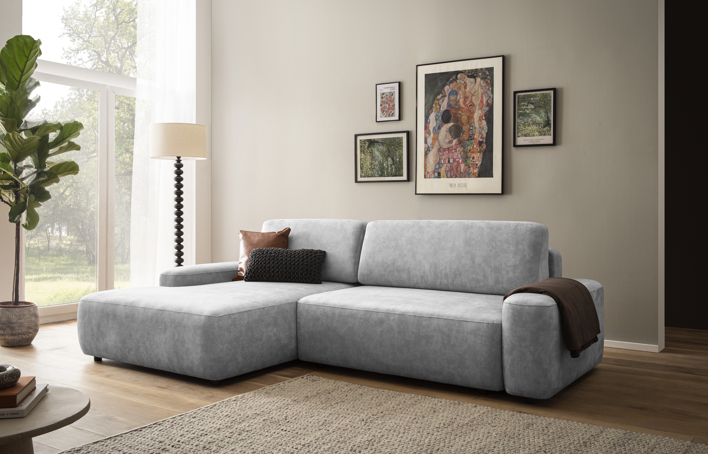 Home affaire Ecksofa "TORGE (264cm), Schlafsofa in Cord, Samtvelours o Stru günstig online kaufen