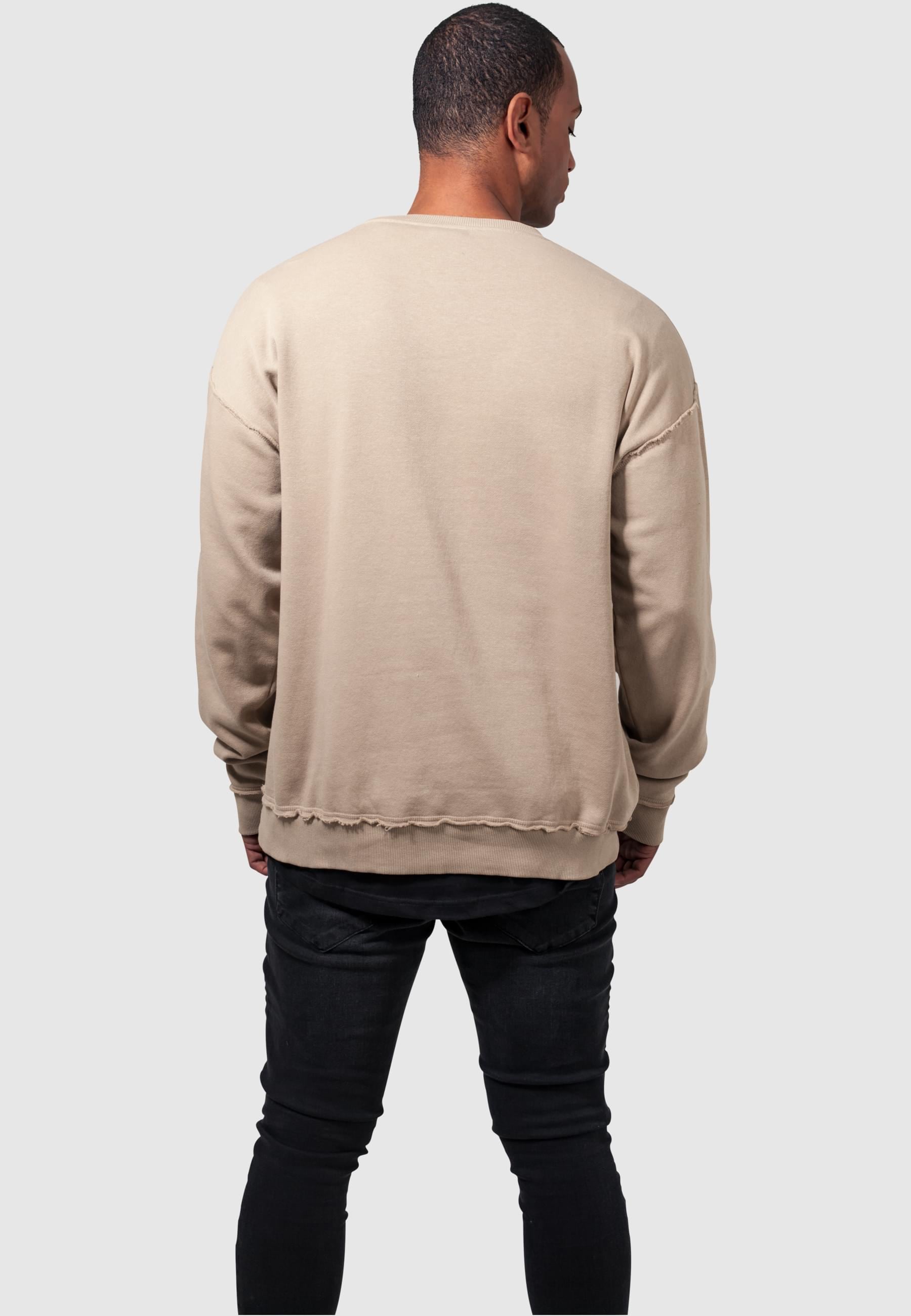 URBAN CLASSICS Rundhalspullover »Urban Classics Herren Oversized Open Edge Crew«, (1 tlg.)